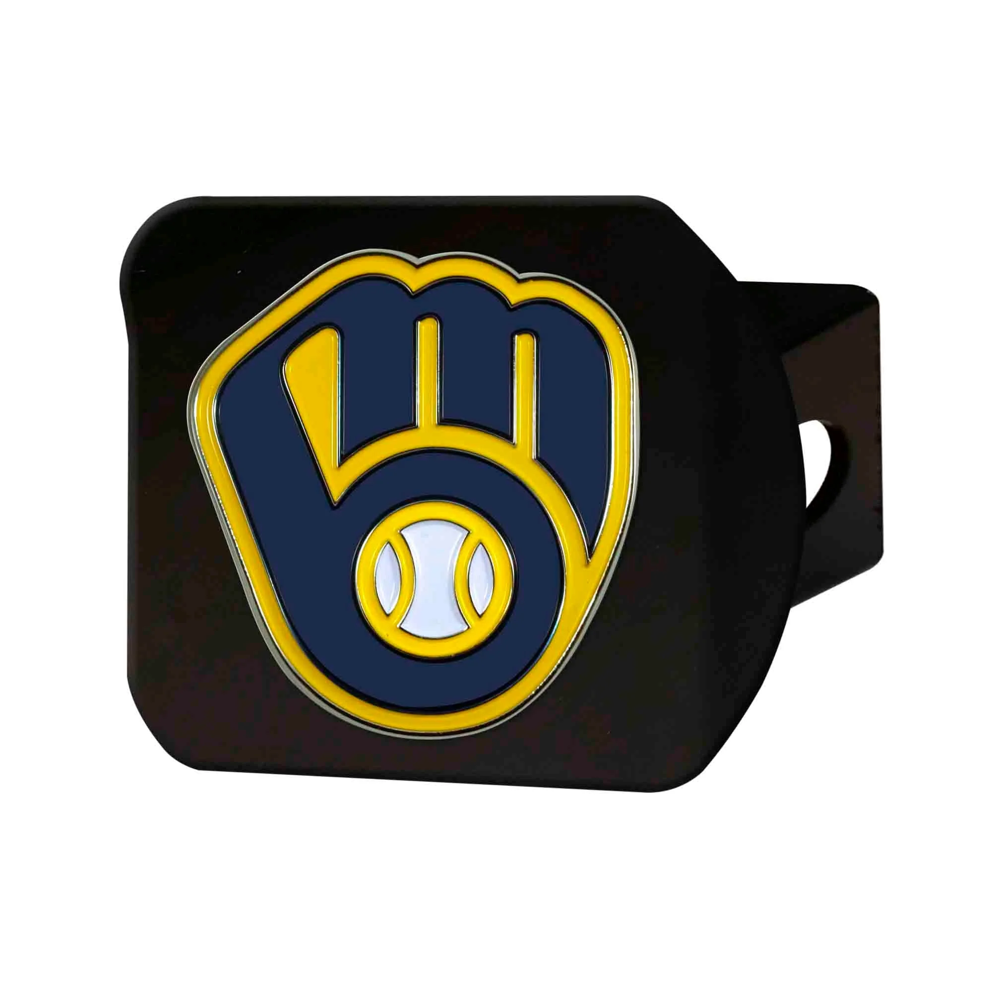 MLB - Milwaukee Brewers Color on Black Hitch Cover