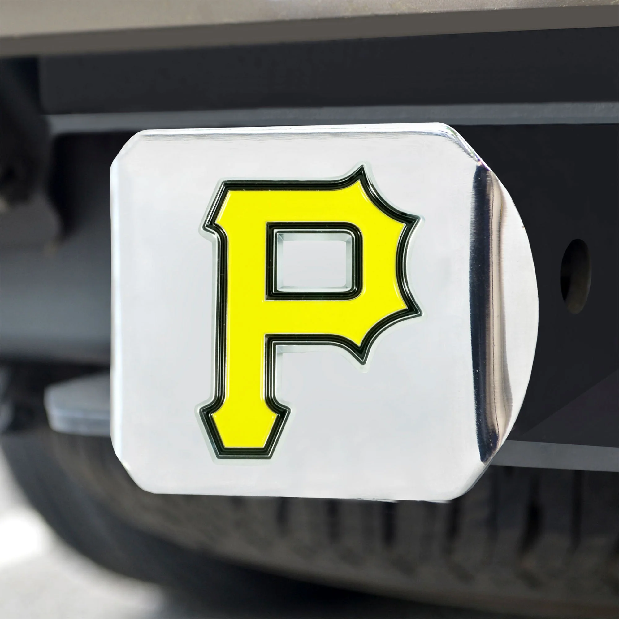 MLB - Pittsburgh Pirates Color on Chrome Hitch Cover - Image 2