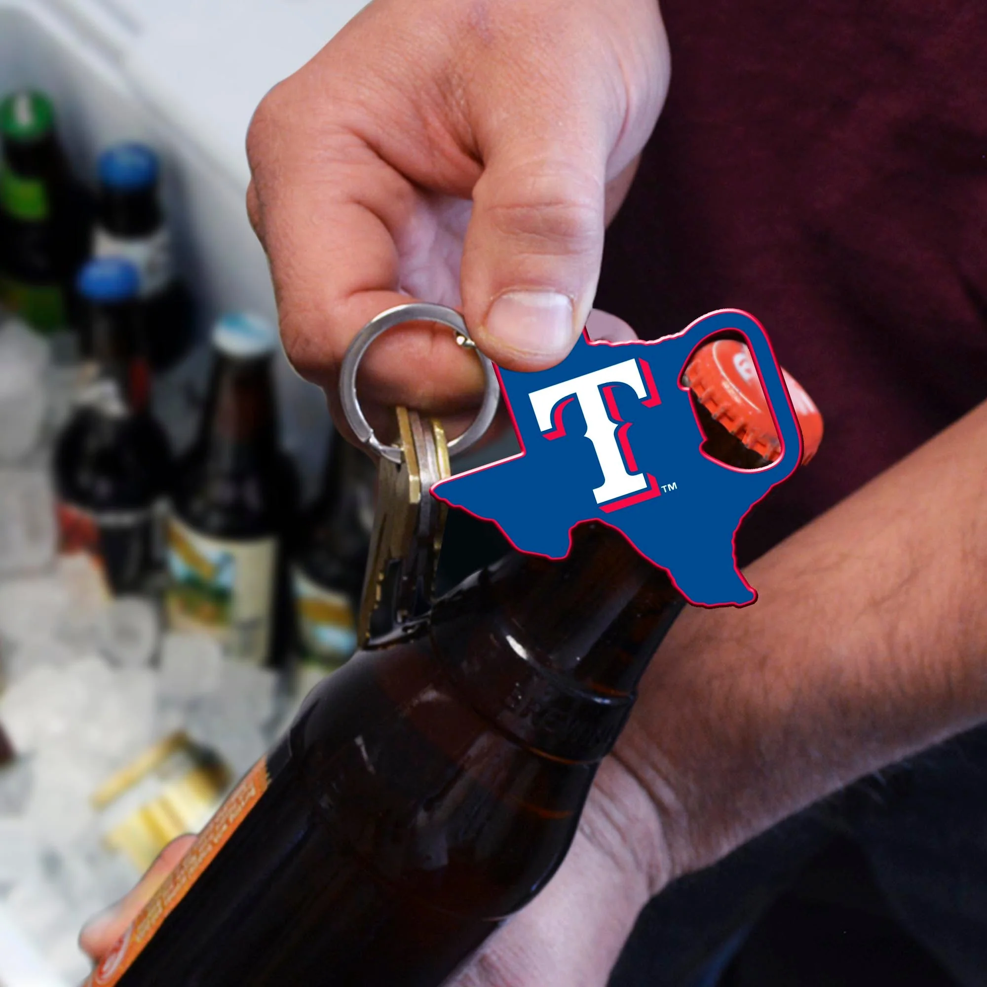 MLB - Texas Rangers Keychain Bottle Opener - Image 2