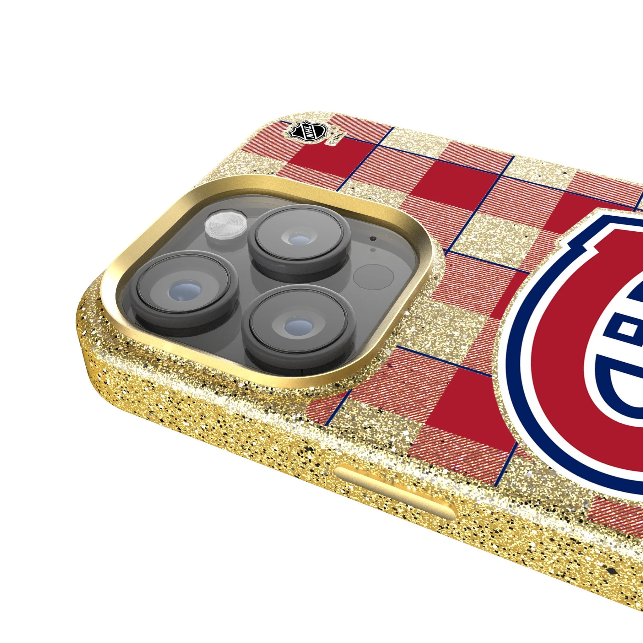 Montreal Canadiens Plaid Bling Phone Case - Image 4