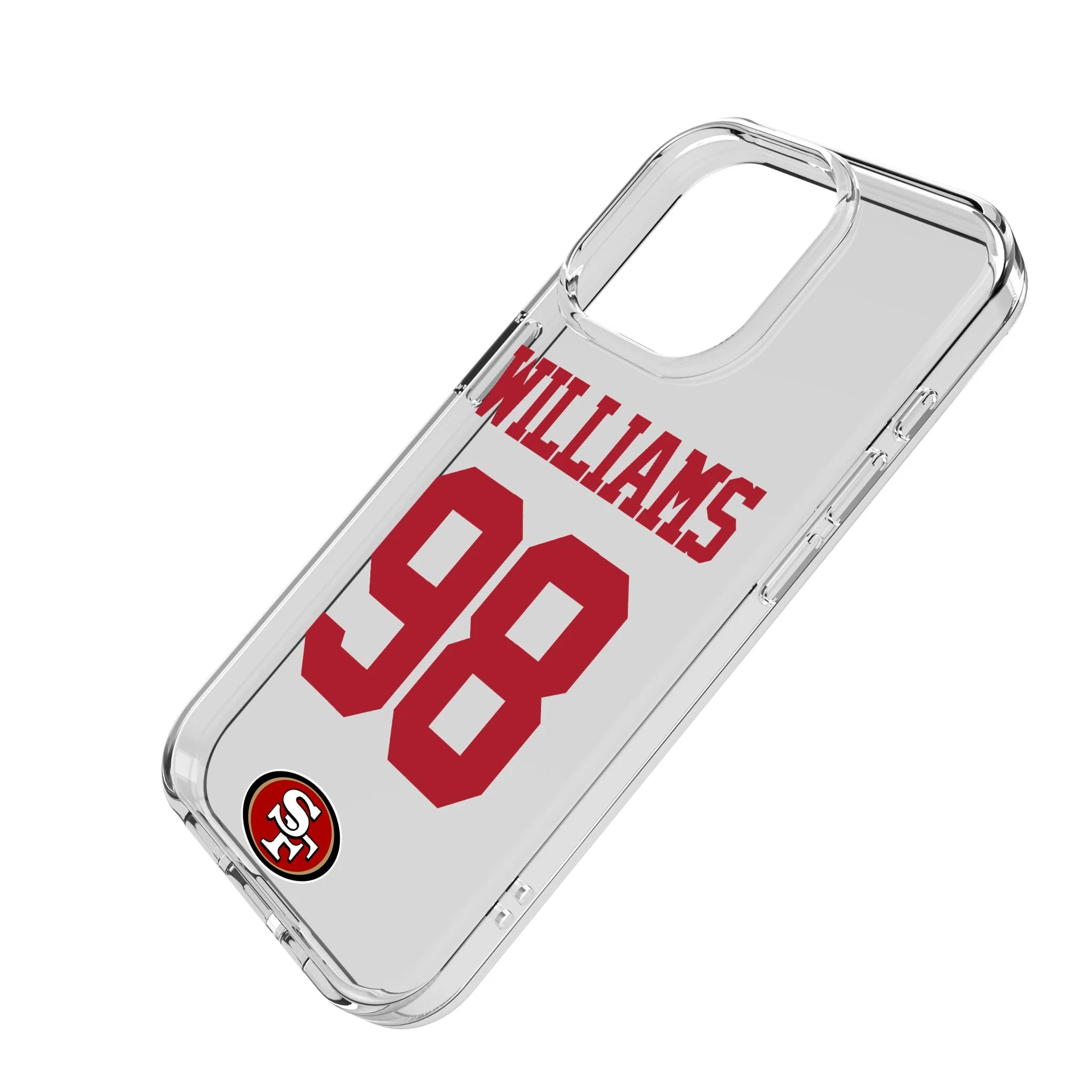 Mykel Williams San Francisco 49ers 98 Game Tactic Clear Phone Case for Apple iPhone - Image 2
