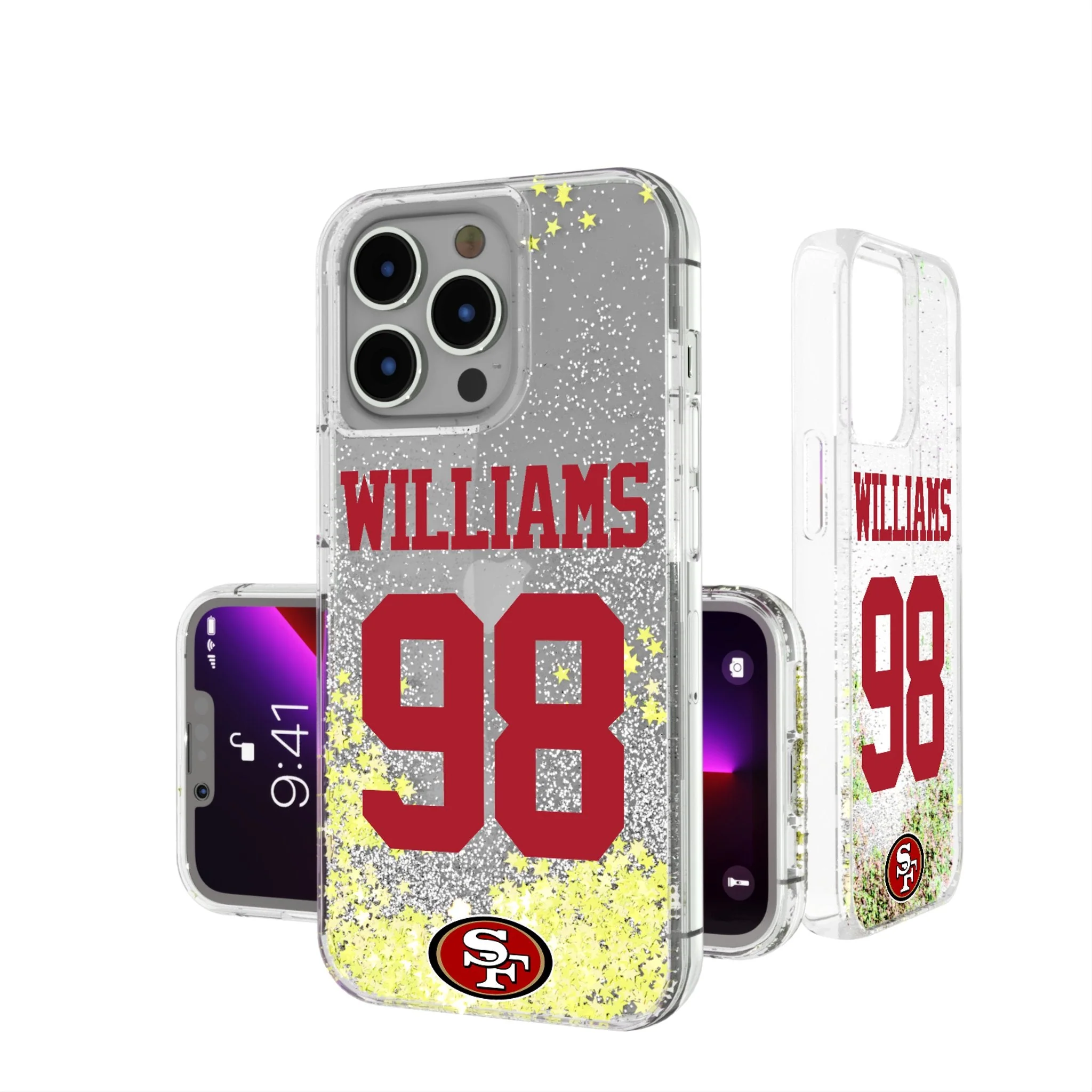 Mykel Williams San Francisco 49ers 98 Game Tactic Glitter Phone Case for Apple iPhone