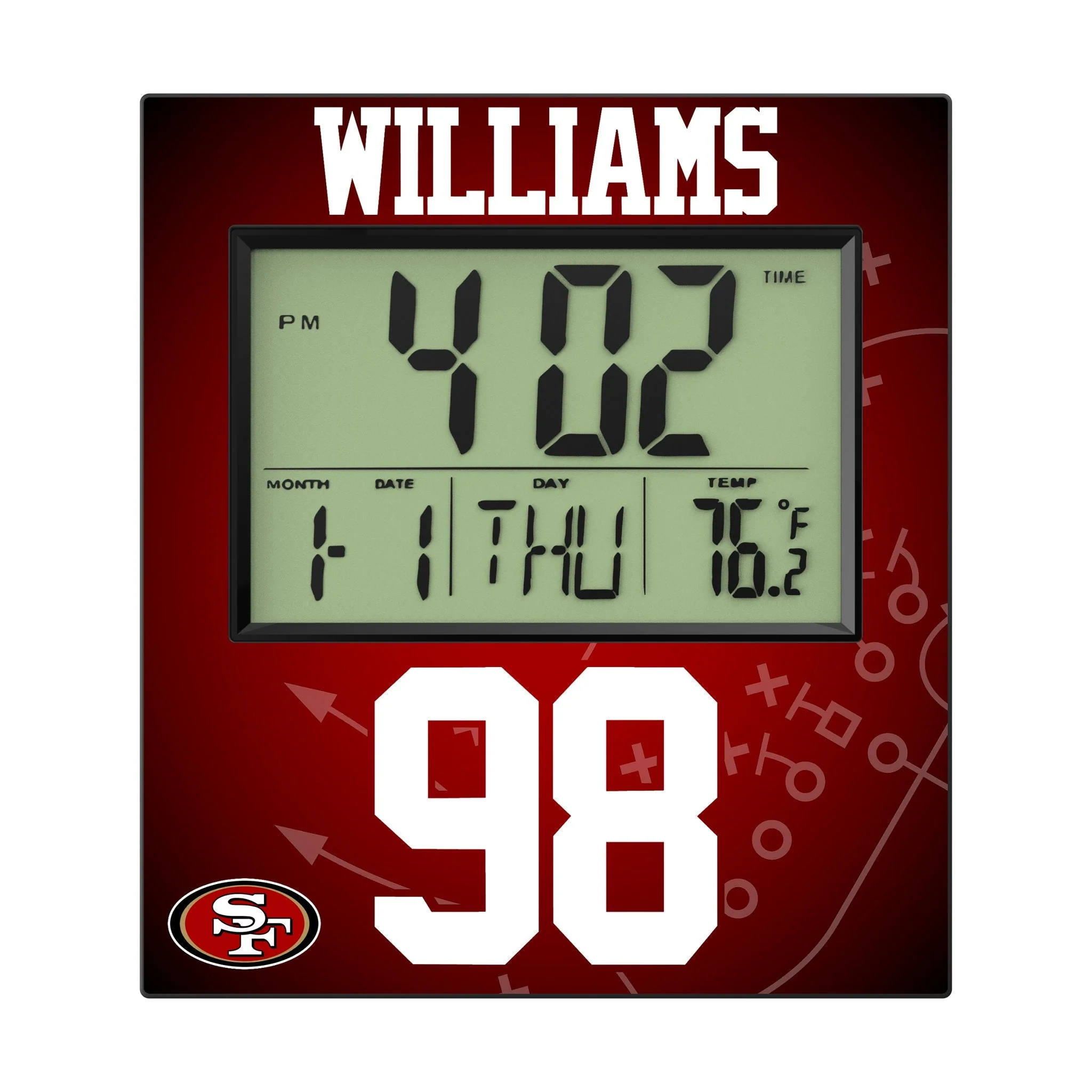 Mykel Williams San Francisco 49ers 98 Game Tactic Wall Clock - Image 2