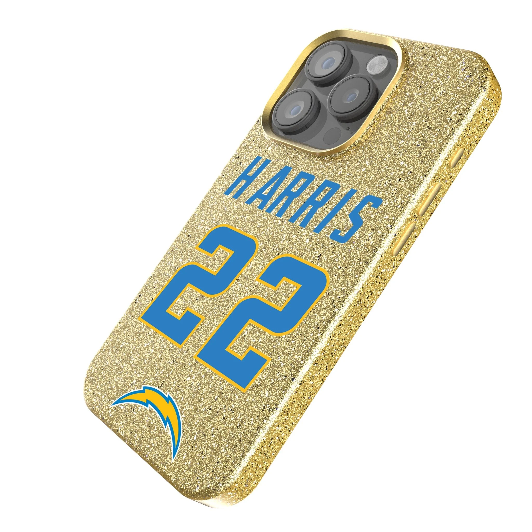 Najee Harris Los Angeles Chargers 22 Game Tactic Bling Phone Case for Apple iPhone - Image 2
