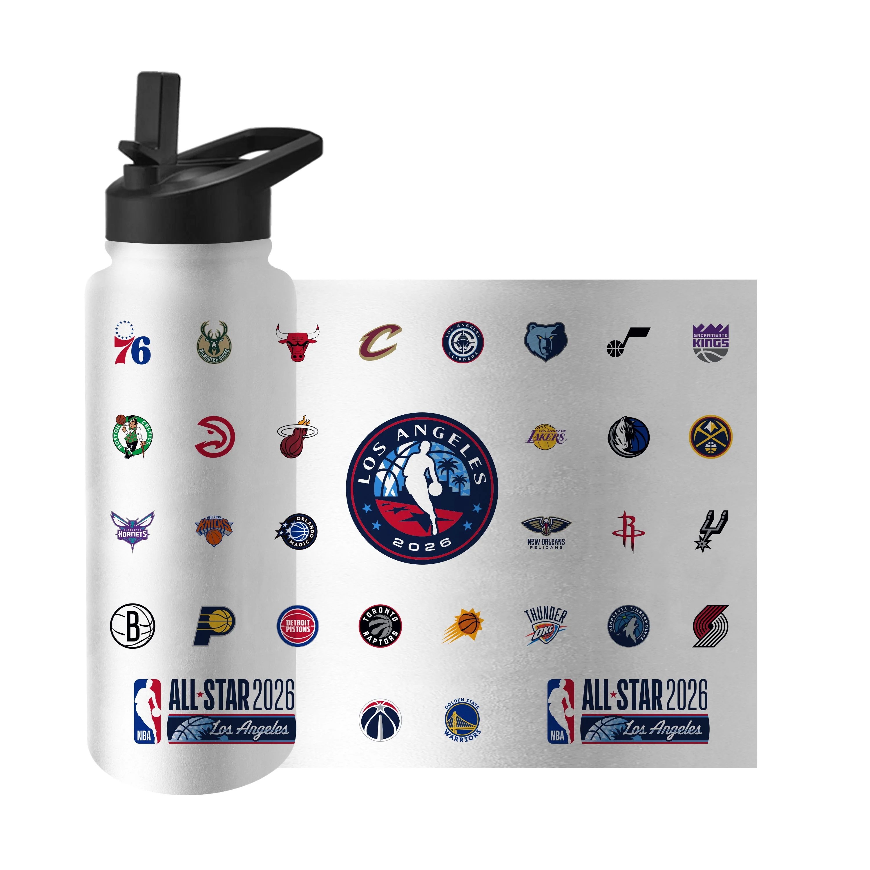 NBA All Star Weekend 2026 All Teams 34oz Quencher Bottle - Image 3