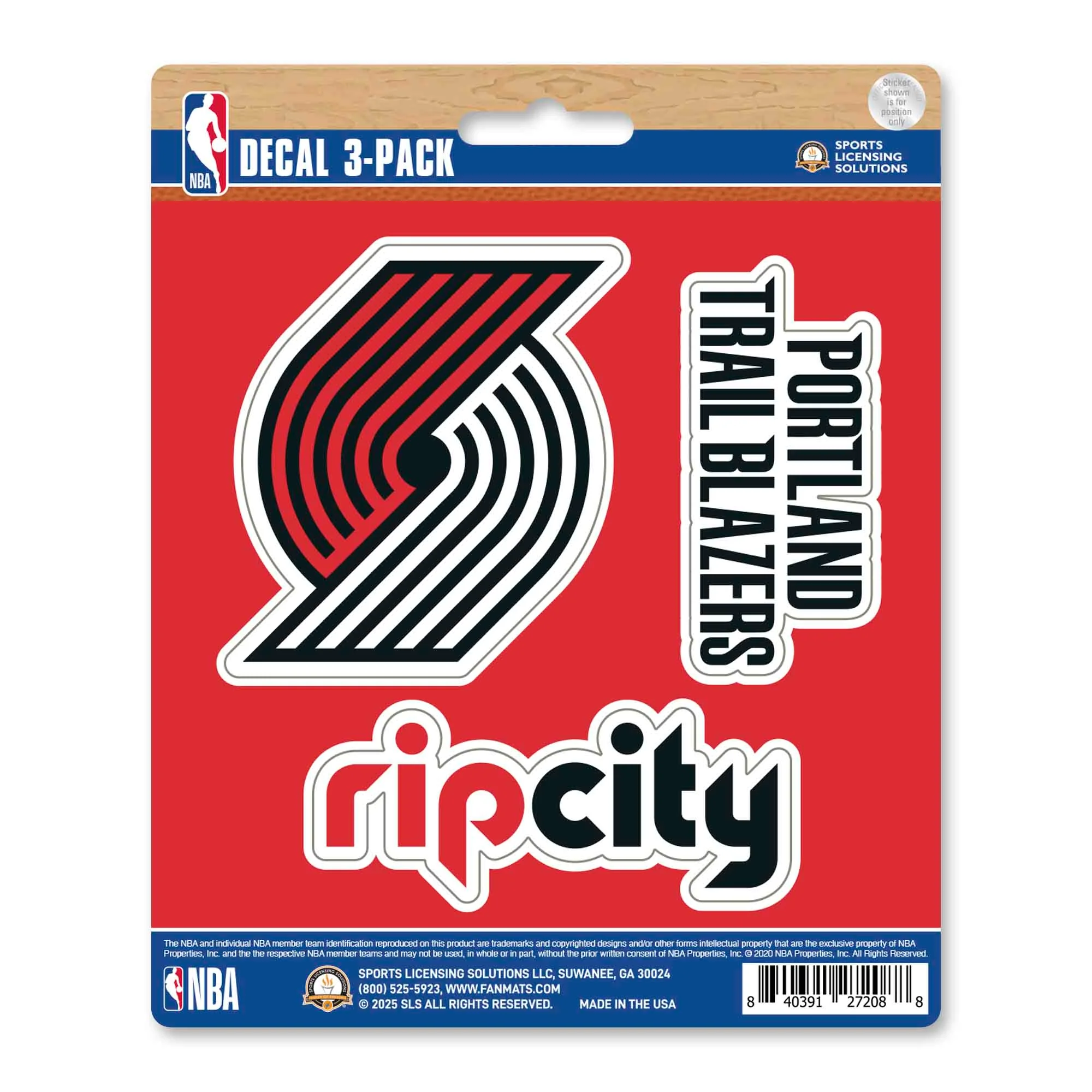 NBA - Portland Trail Blazers Decal 3-pk
