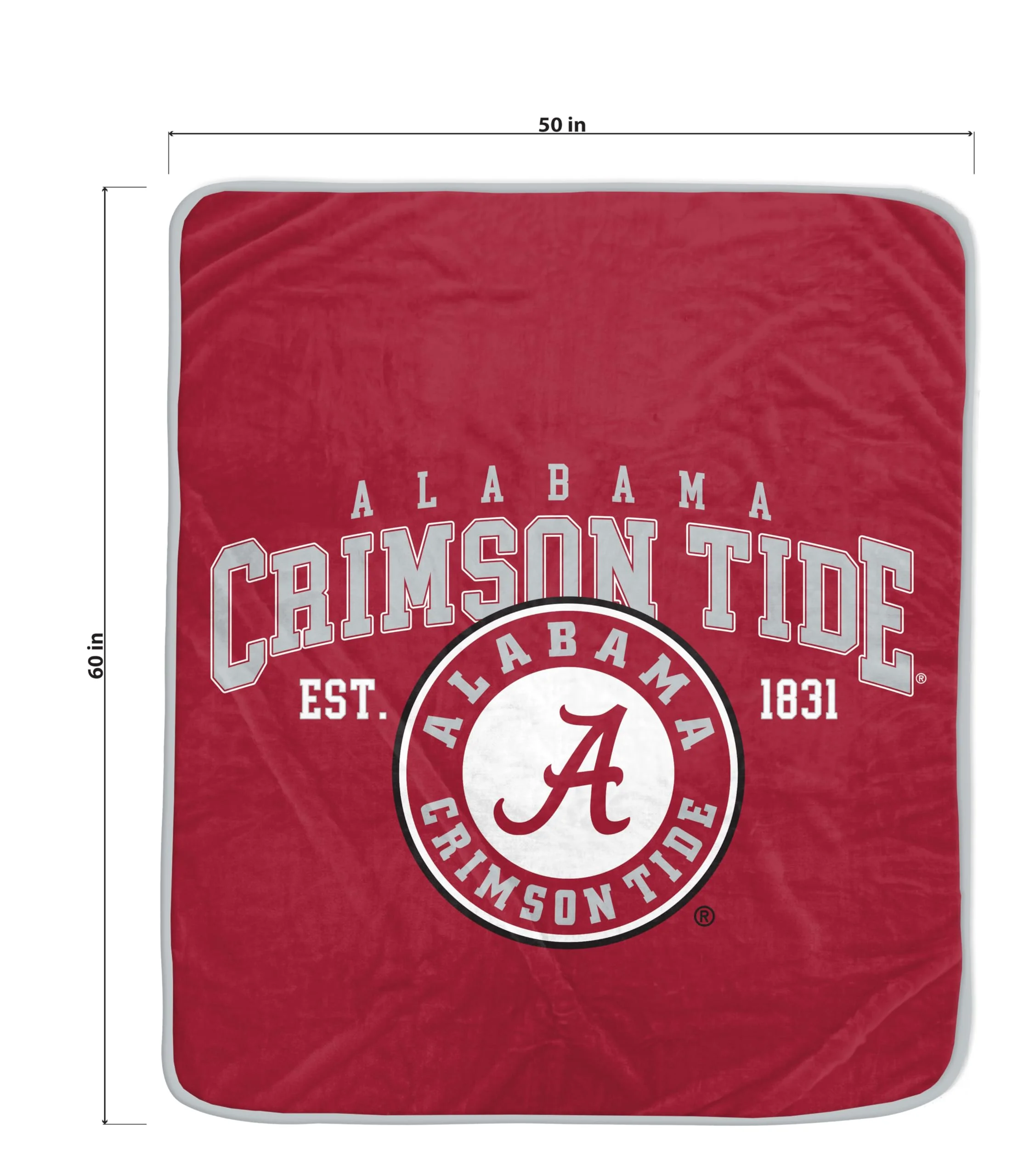 NCAA Alabama Crimson Tide Vintage Arch Block Ultra Soft Blanket - Image 2