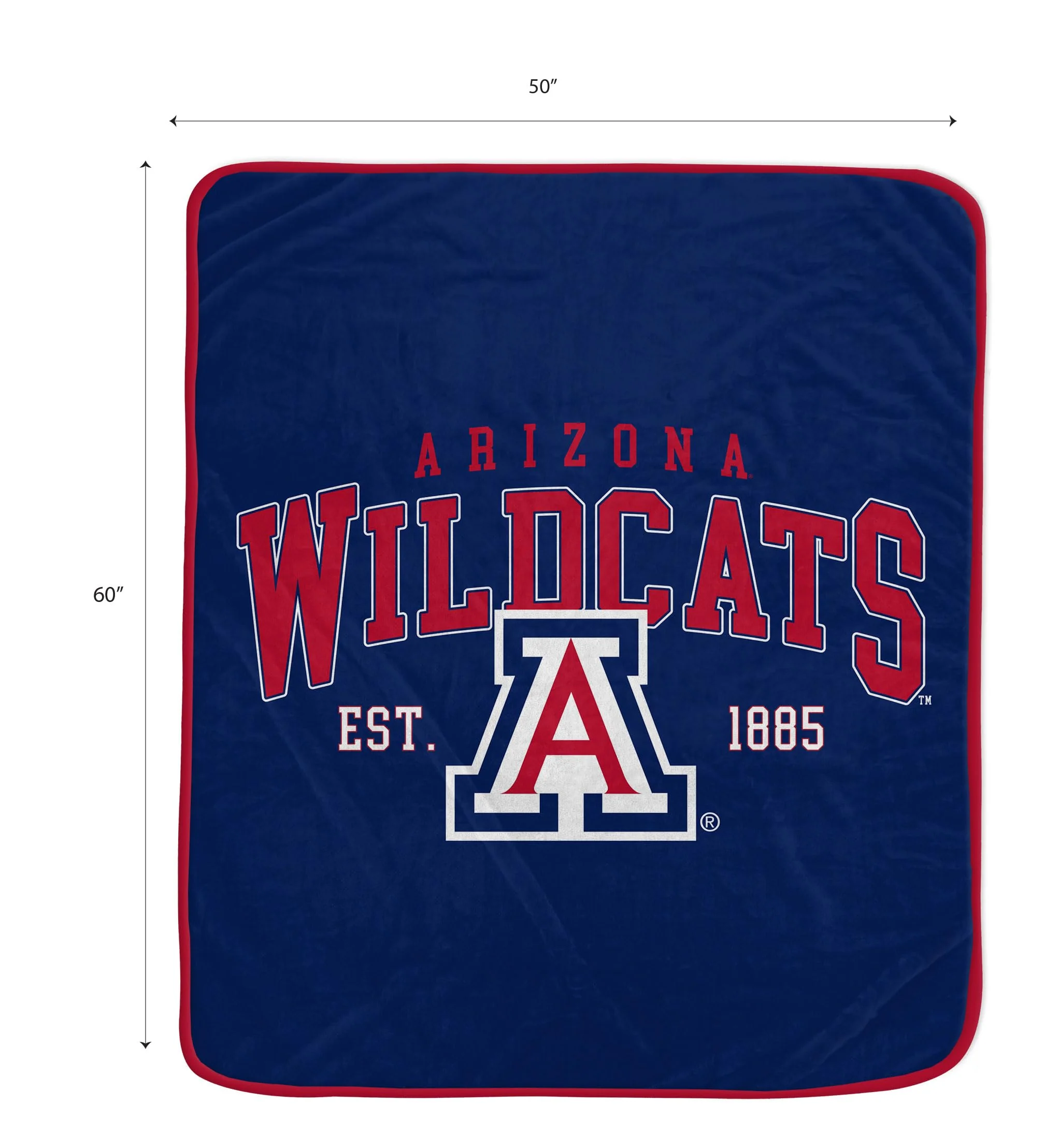 NCAA Arizona Wildcats Vintage Arch Block Ultra Soft Blanket - Image 2