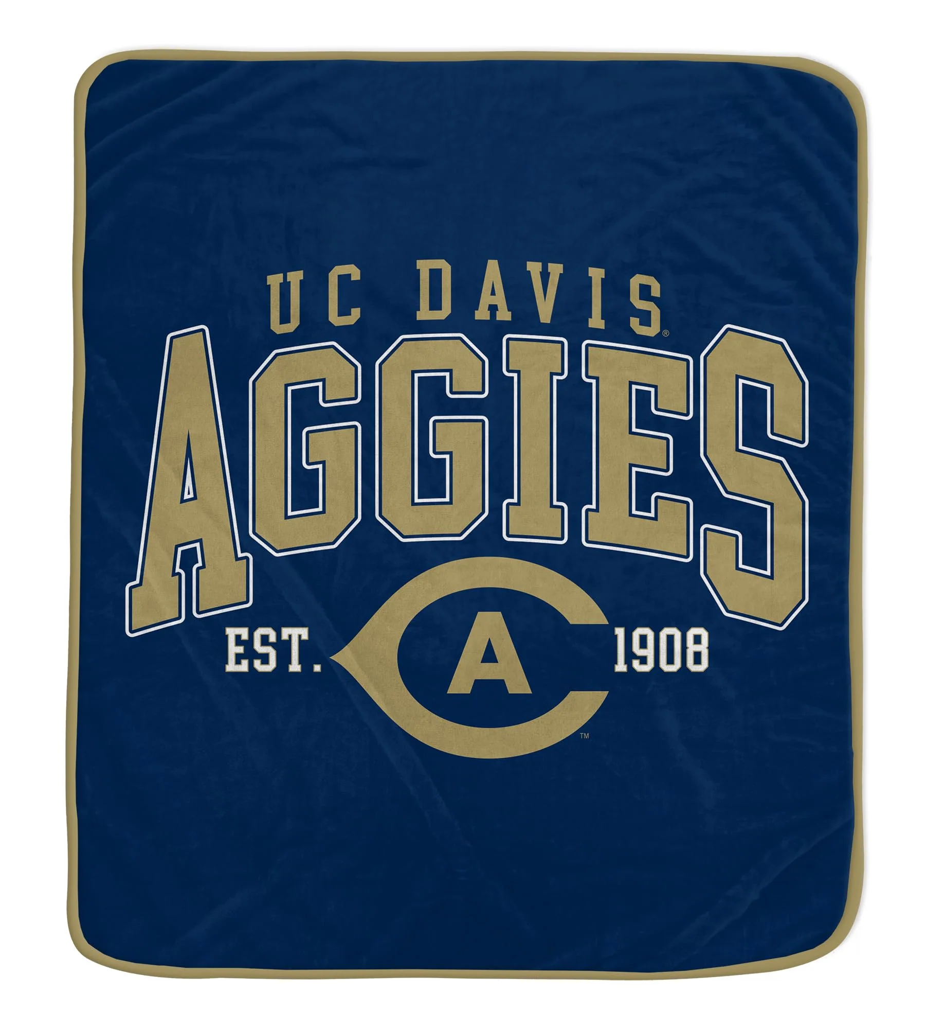 NCAA California, Davis, University of Vintage Arch Block Ultra Soft Blanket