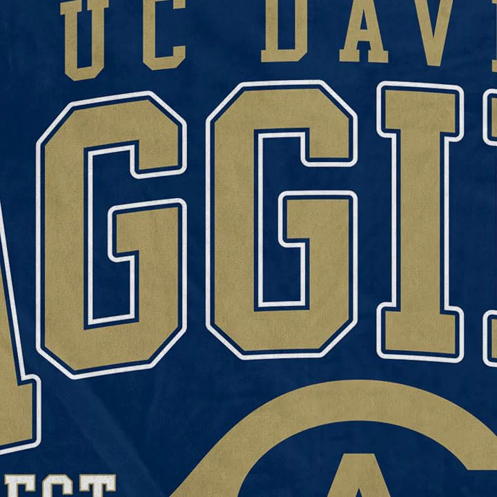 NCAA California, Davis, University of Vintage Arch Block Ultra Soft Blanket - Image 3