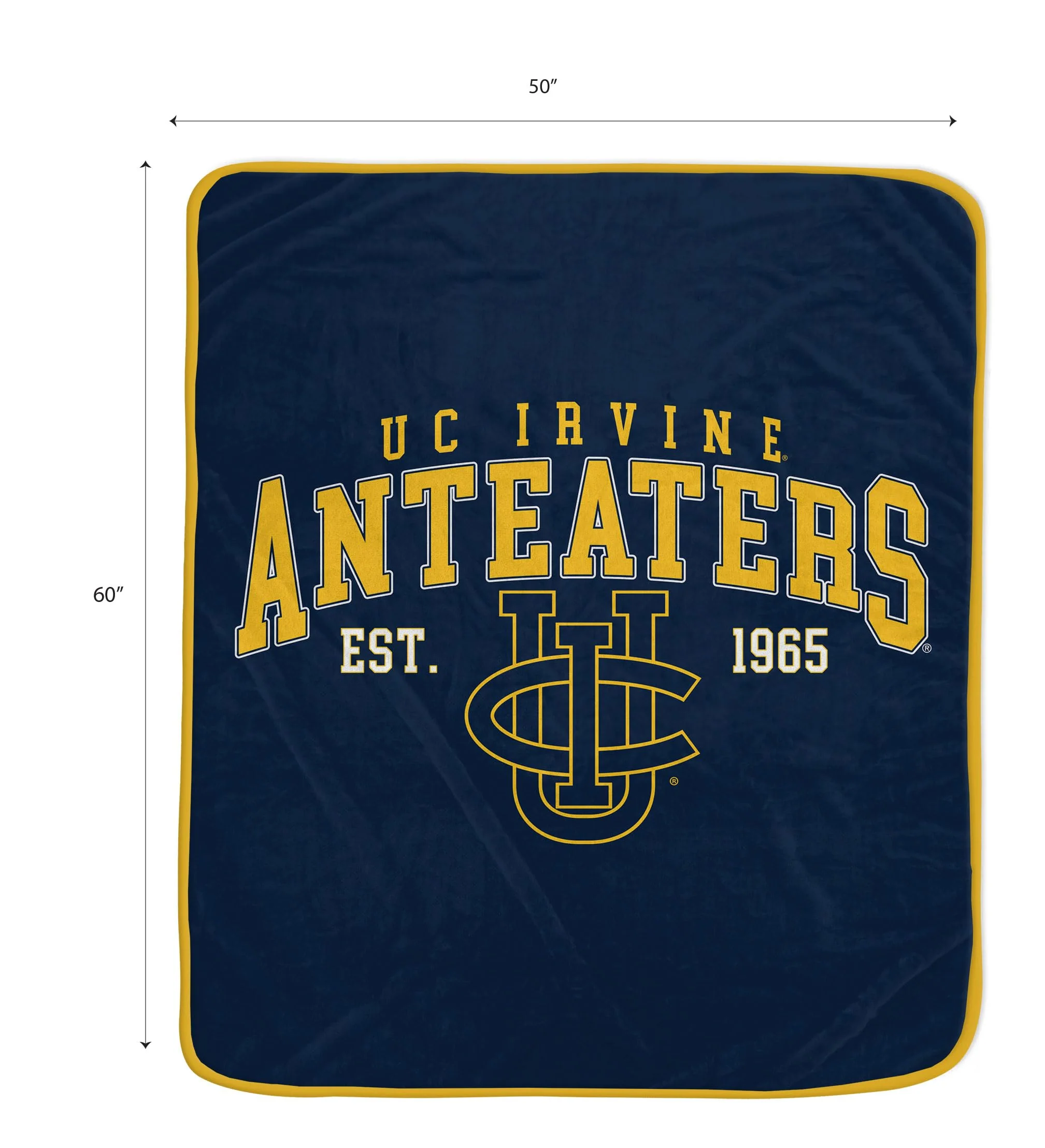 NCAA California Irvine, University of Vintage Arch Block Ultra Soft Blanket - Image 2