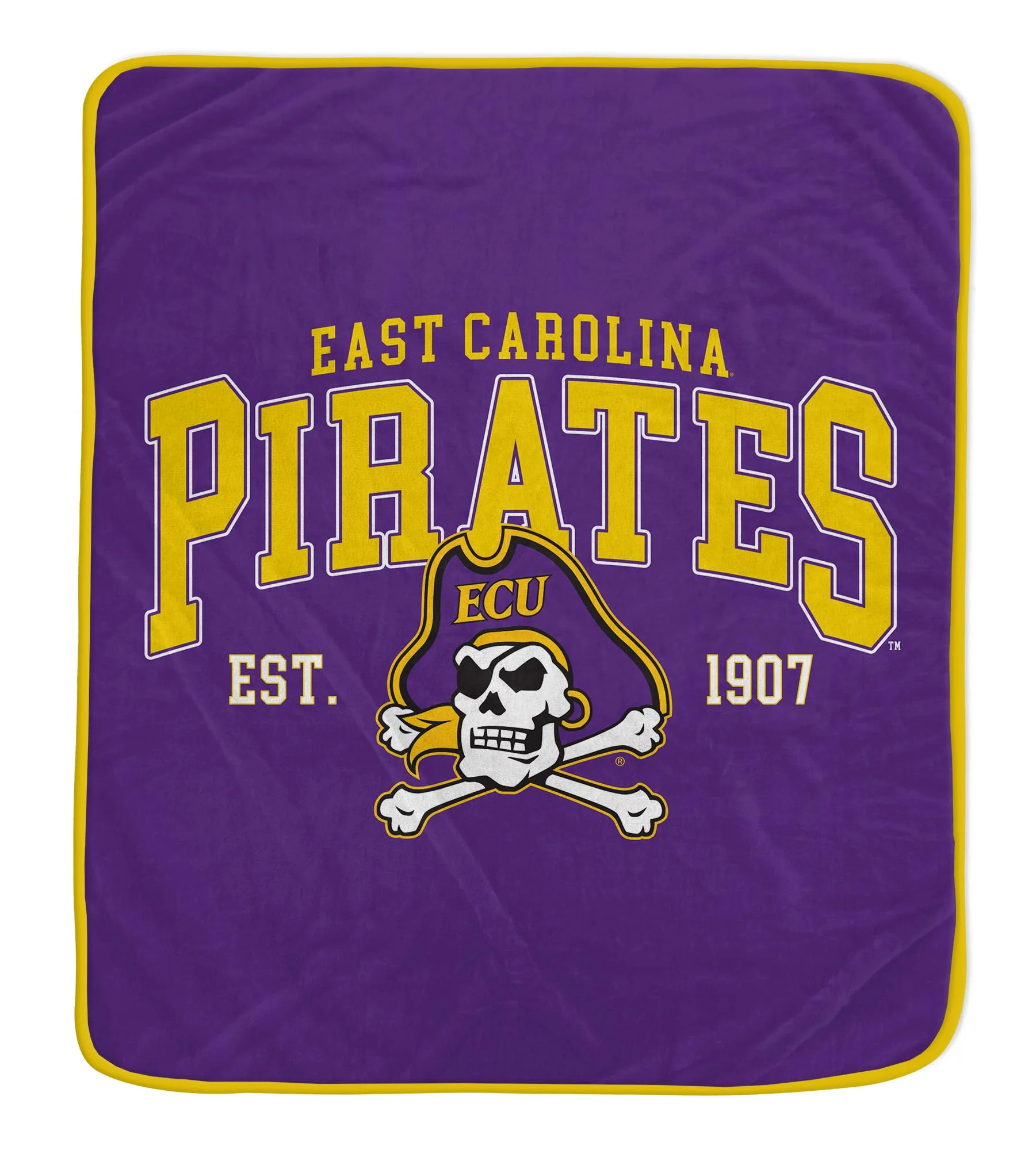 NCAA ECU Pirates Vintage Arch Block Ultra Soft Blanket