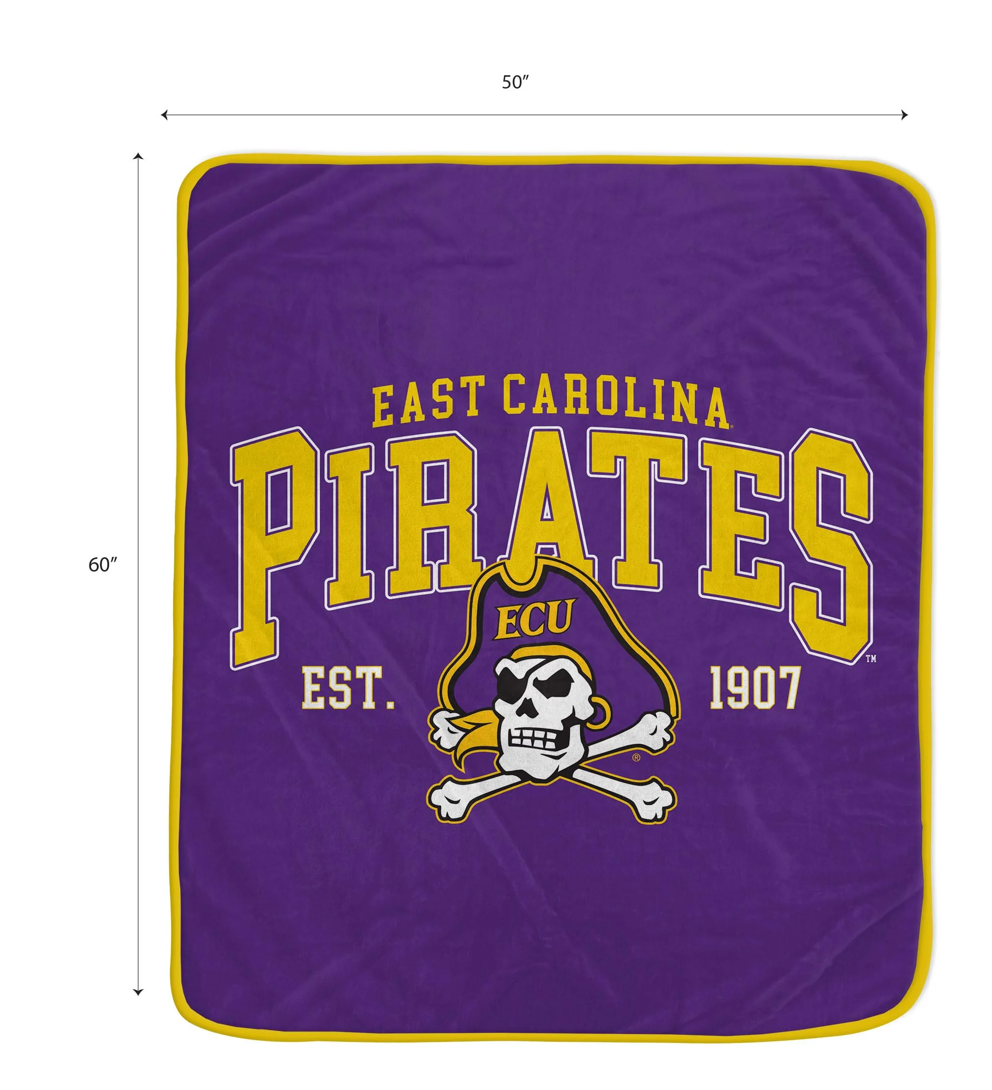 NCAA ECU Pirates Vintage Arch Block Ultra Soft Blanket - Image 2