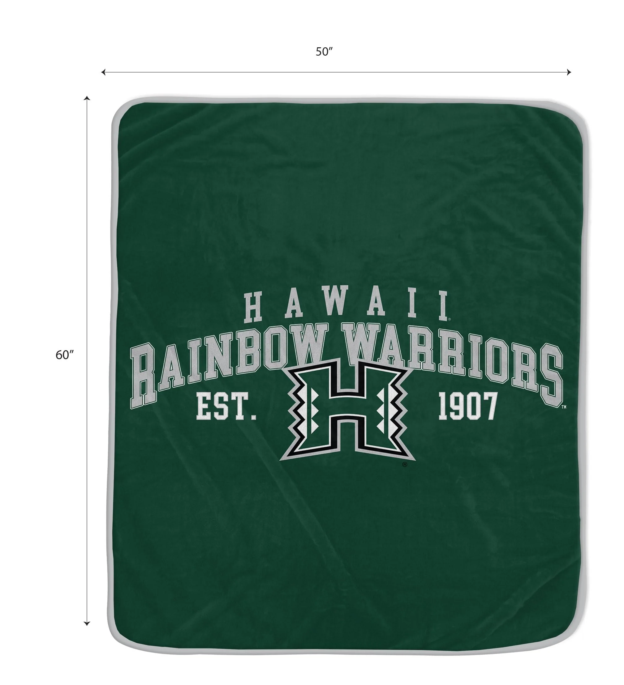 NCAA Hawaii Rainbow Warriors Vintage Arch Block Ultra Soft Blanket - Image 2
