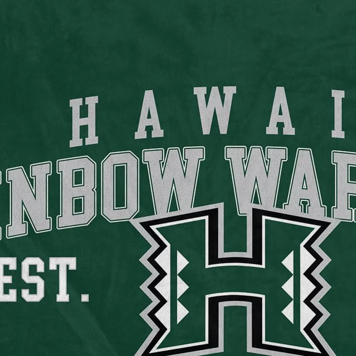 NCAA Hawaii Rainbow Warriors Vintage Arch Block Ultra Soft Blanket - Image 3