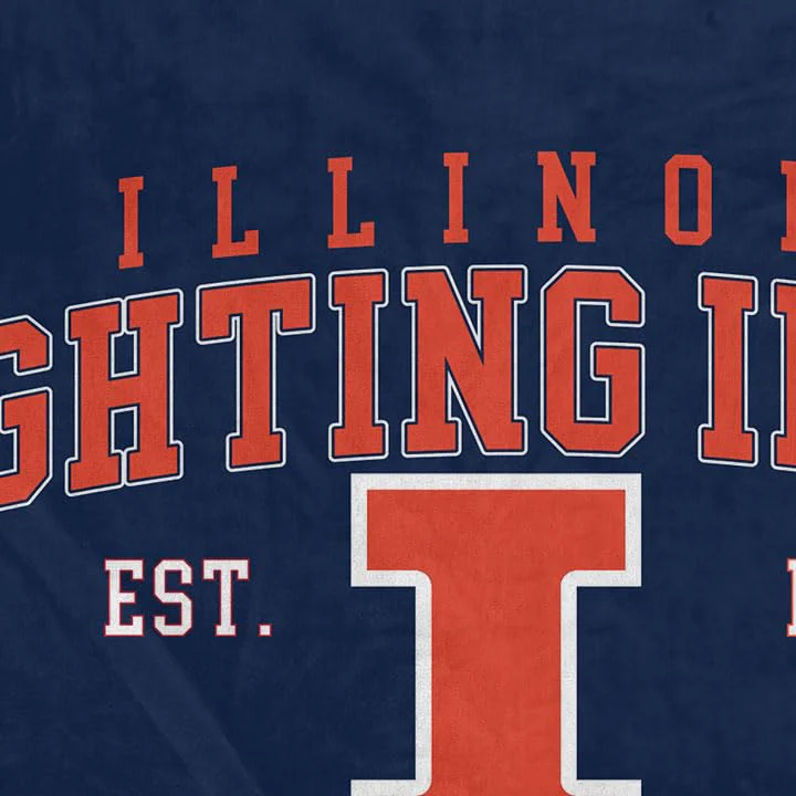 NCAA Illinois Fighting Illini Vintage Arch Block Ultra Soft Blanket - Image 3