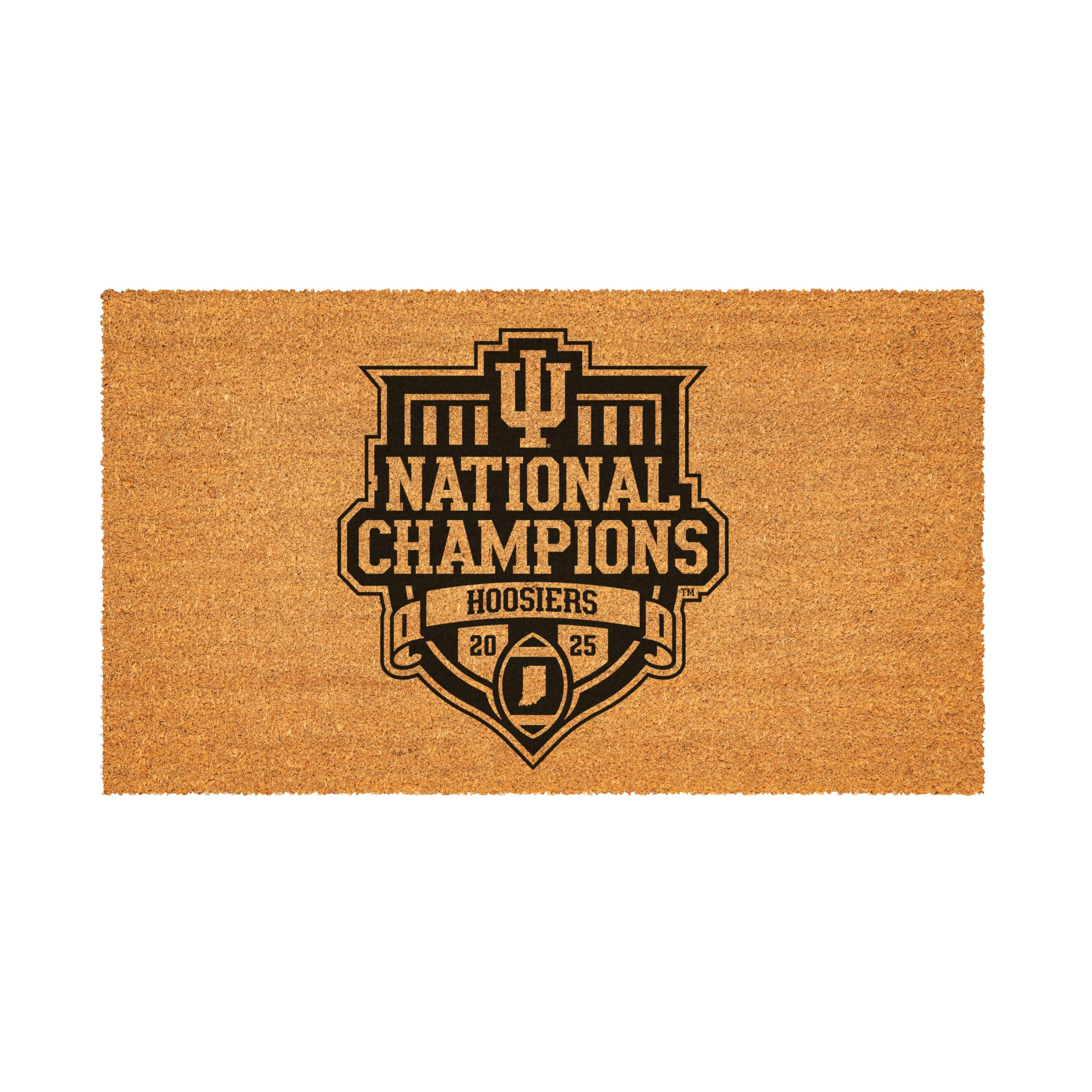 NCAA Indiana University Coir Doormat, CFP National Champions 2025-26, 28 x 16 Inches College Sports Coir Mat, Non Slip Back Front Door Welcome Floor Mat, Indoor Outdoor Entrance Rug - Image 2