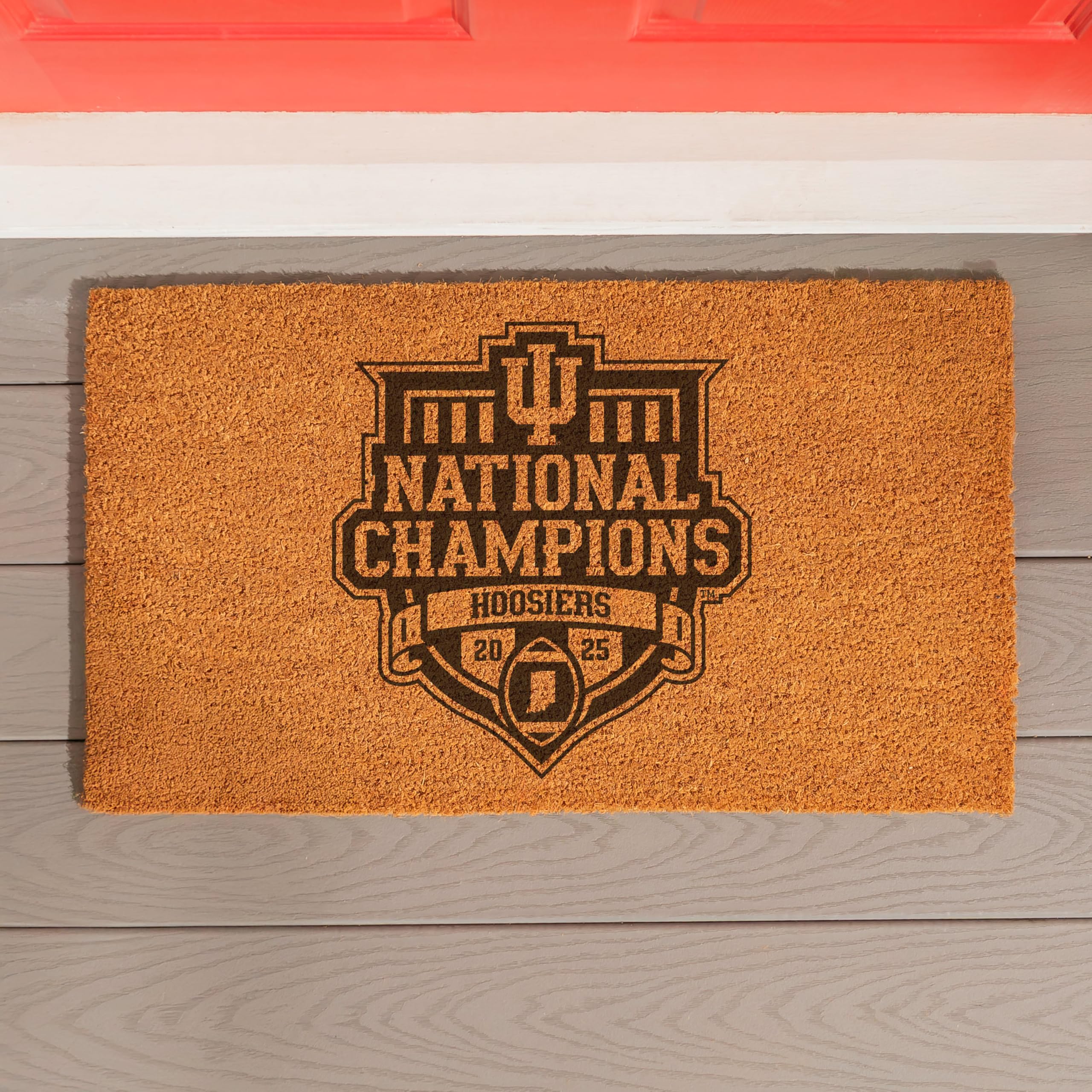 NCAA Indiana University Coir Doormat, CFP National Champions 2025-26, 28 x 16 Inches College Sports Coir Mat, Non Slip Back Front Door Welcome Floor Mat, Indoor Outdoor Entrance Rug - Image 4