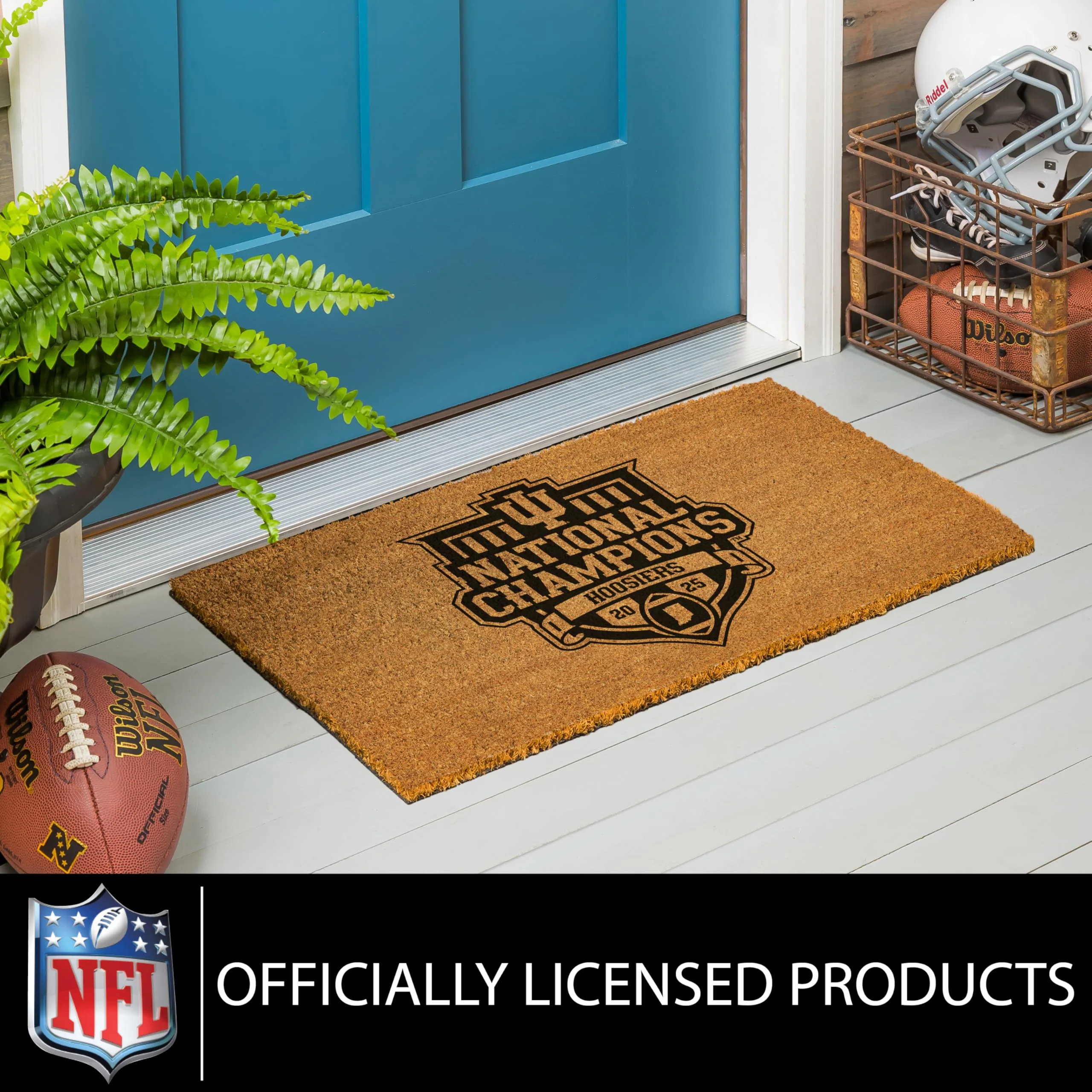 NCAA Indiana University Coir Doormat, CFP National Champions 2025-26, 28 x 16 Inches College Sports Coir Mat, Non Slip Back Front Door Welcome Floor Mat, Indoor Outdoor Entrance Rug - Image 5