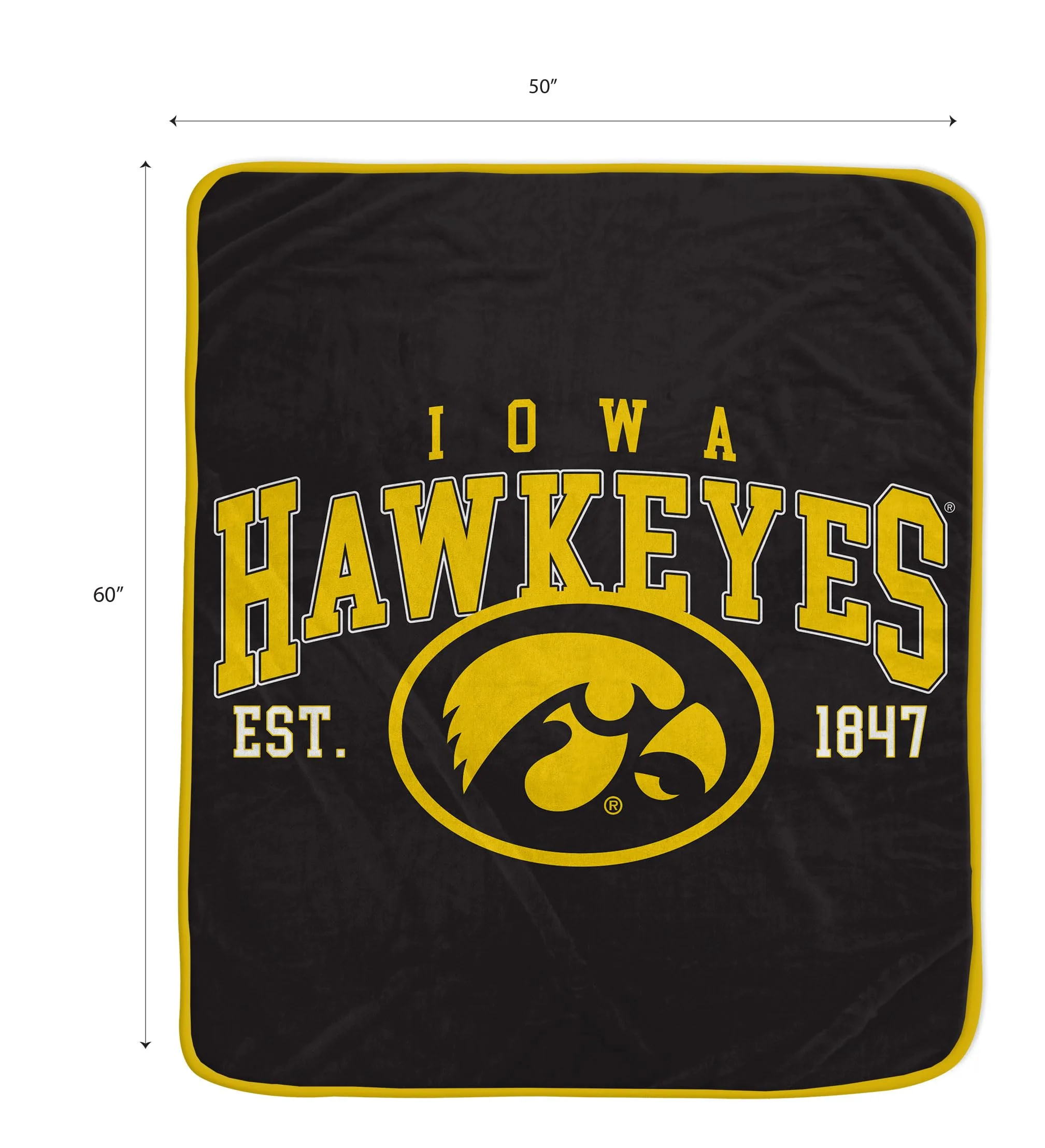 NCAA Iowa Hawkeyes Vintage Arch Block Ultra Soft Blanket - Image 2