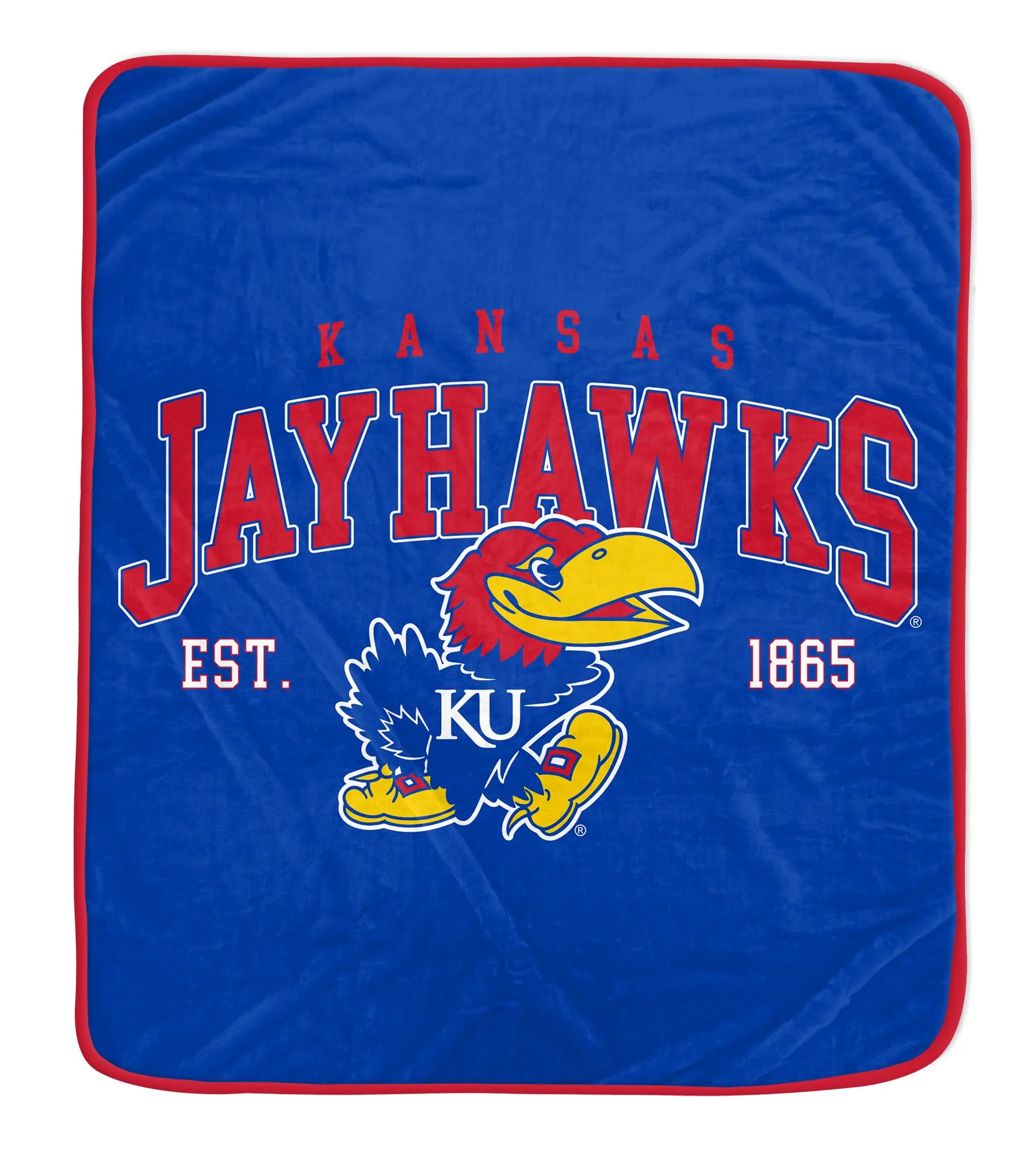 NCAA Kansas Jayhawks Vintage Arch Block Ultra Soft Blanket