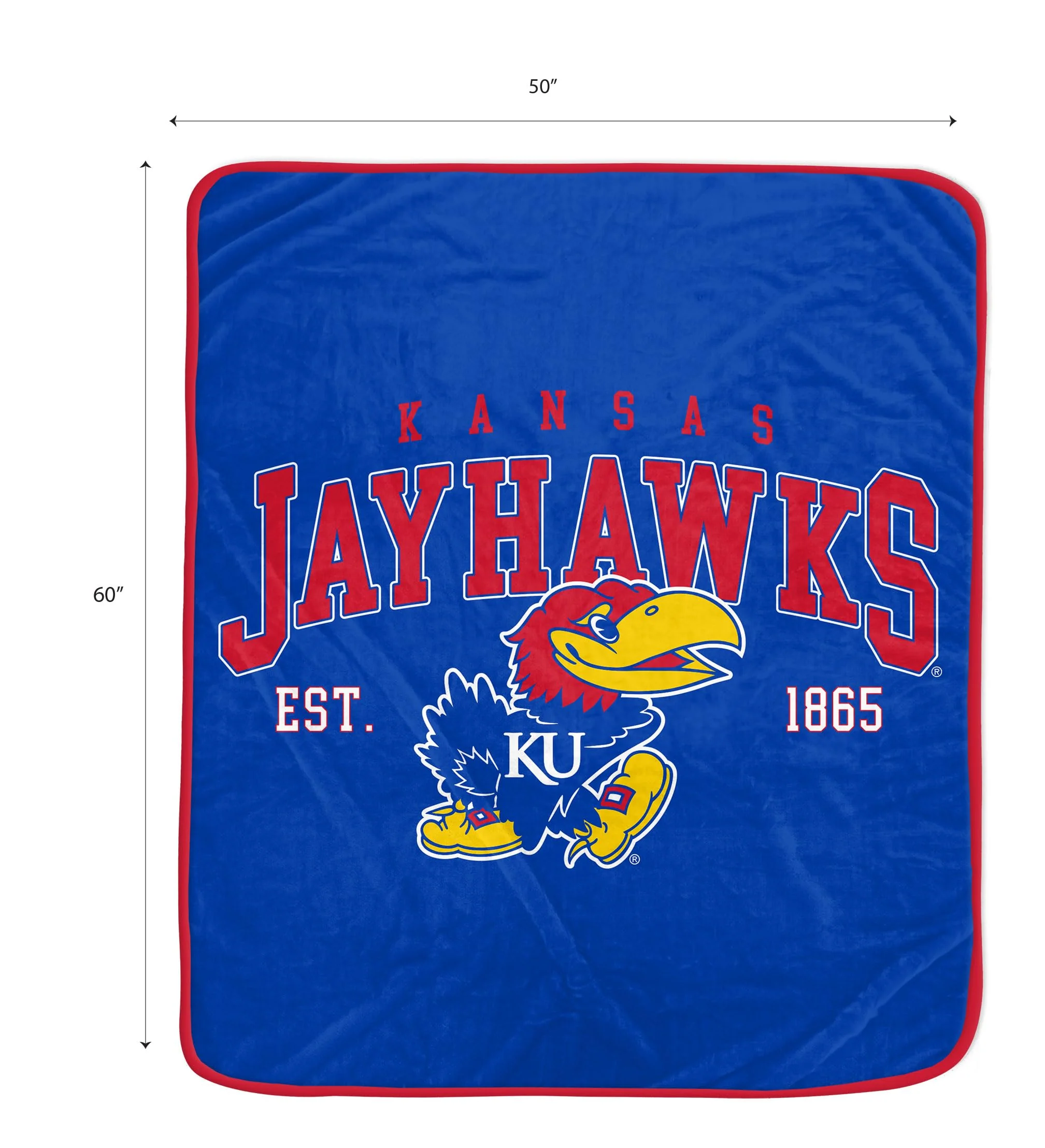 NCAA Kansas Jayhawks Vintage Arch Block Ultra Soft Blanket - Image 2