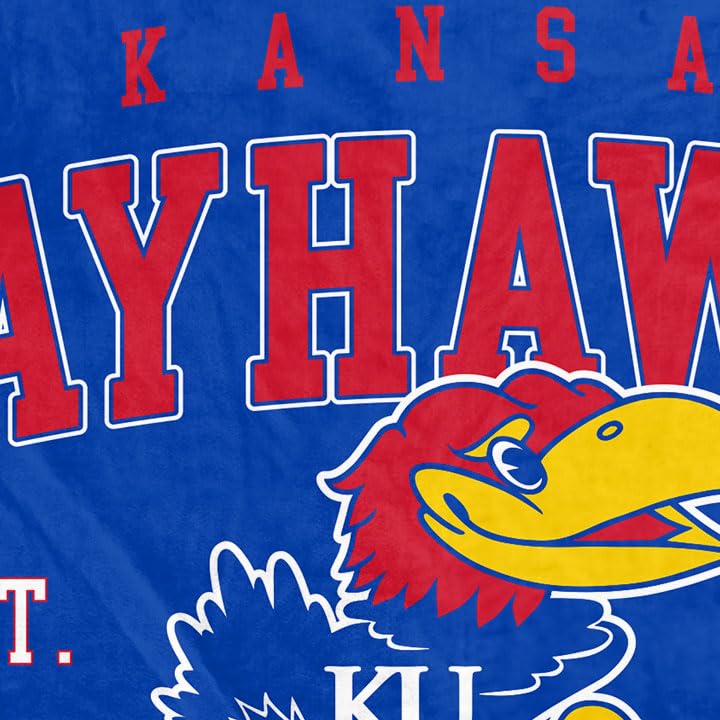 NCAA Kansas Jayhawks Vintage Arch Block Ultra Soft Blanket - Image 3