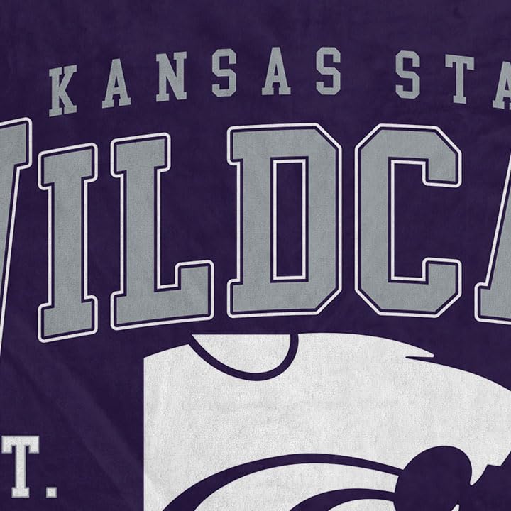 NCAA Kansas State Wildcats Vintage Arch Block Ultra Soft Blanket - Image 3