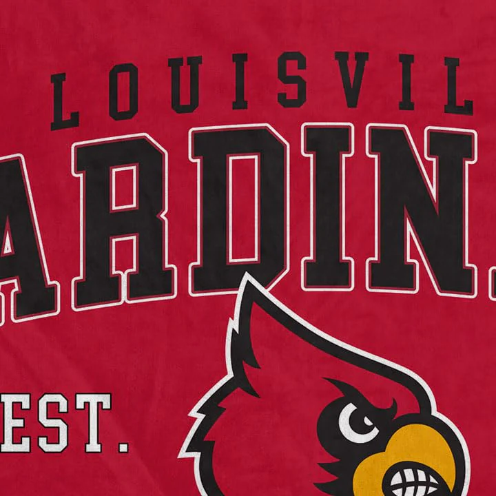 NCAA Louisville Cardinals Vintage Arch Block Ultra Soft Blanket - Image 3
