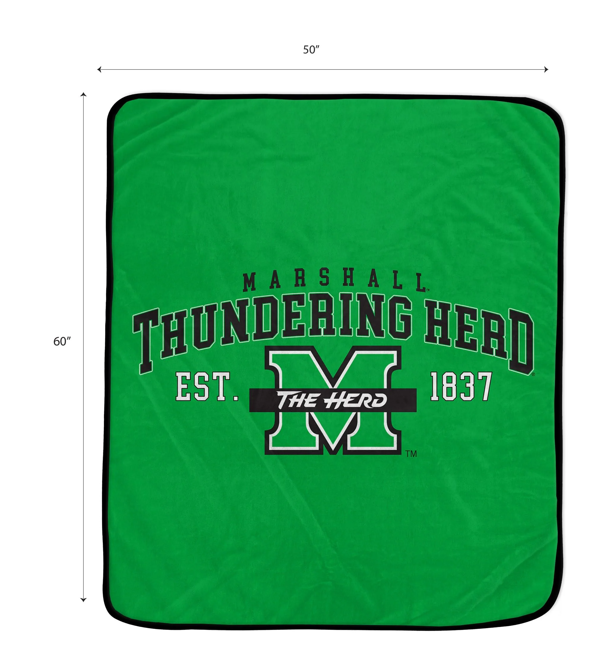NCAA Marshall Thundering Herd Vintage Arch Block Ultra Soft Blanket - Image 2