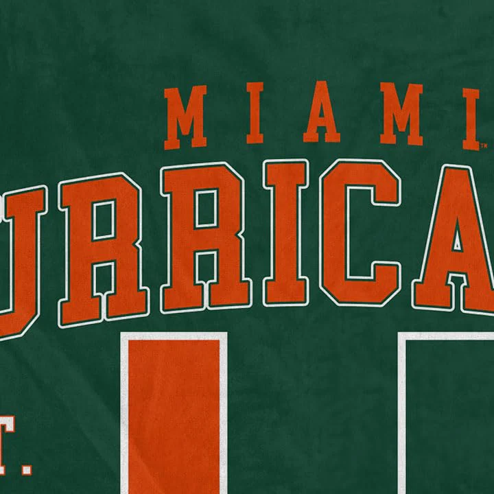 NCAA Miami Hurricanes Vintage Arch Block Ultra Soft Blanket - Image 3