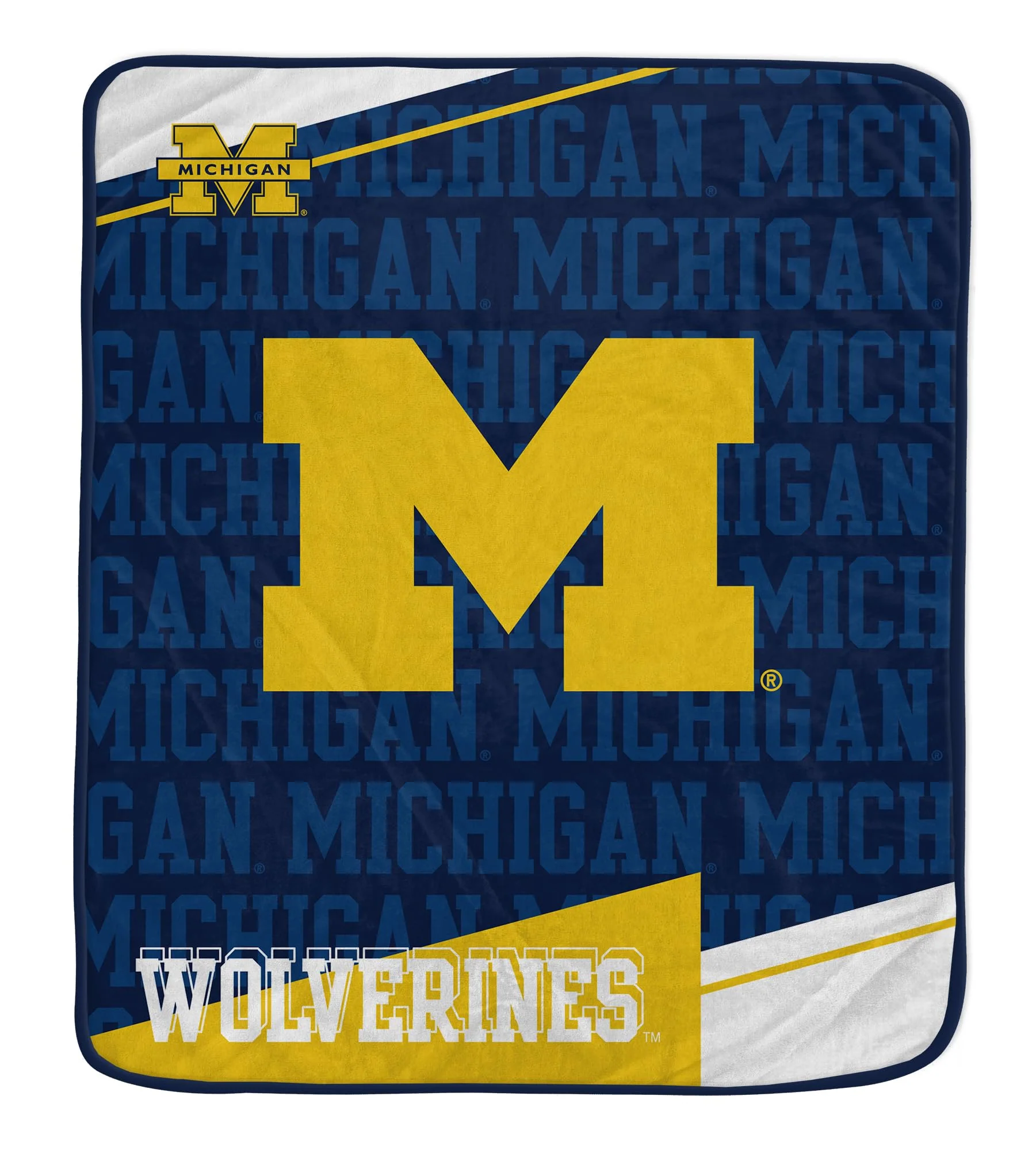 NCAA Michigan Wolverines Diagonal Ghost Ultra Soft Blanket