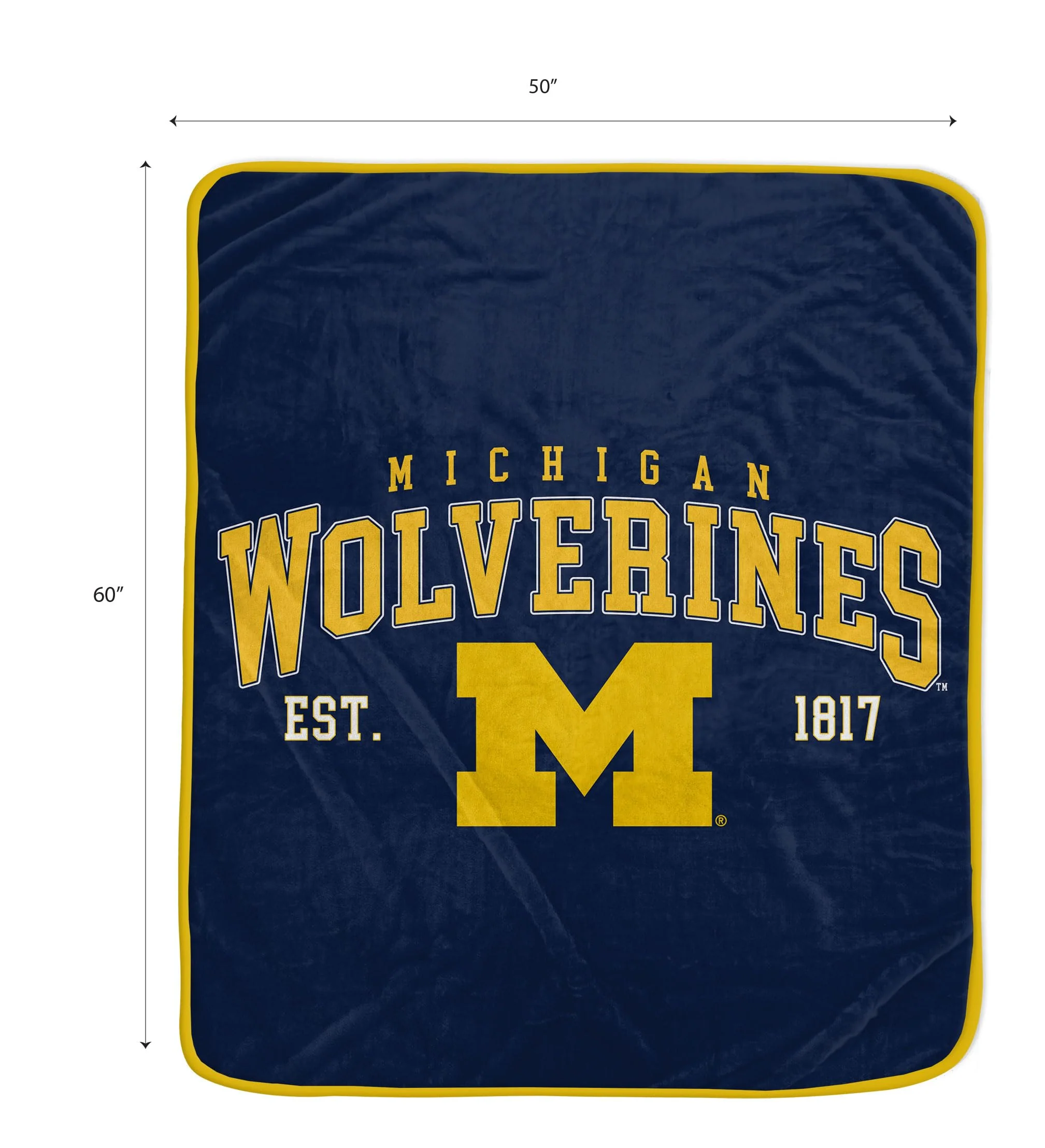 NCAA Michigan Wolverines Vintage Arch Block Ultra Soft Blanket - Image 2