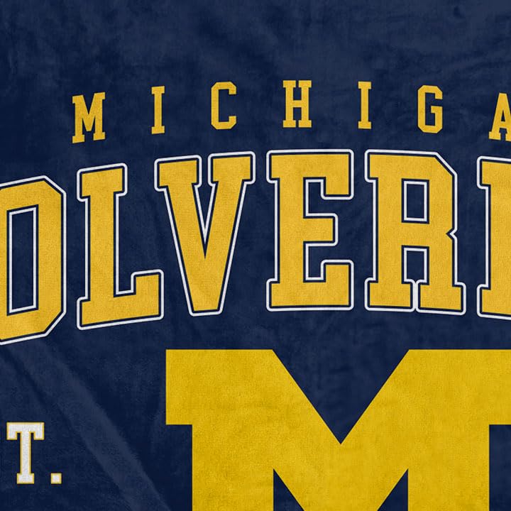 NCAA Michigan Wolverines Vintage Arch Block Ultra Soft Blanket - Image 3
