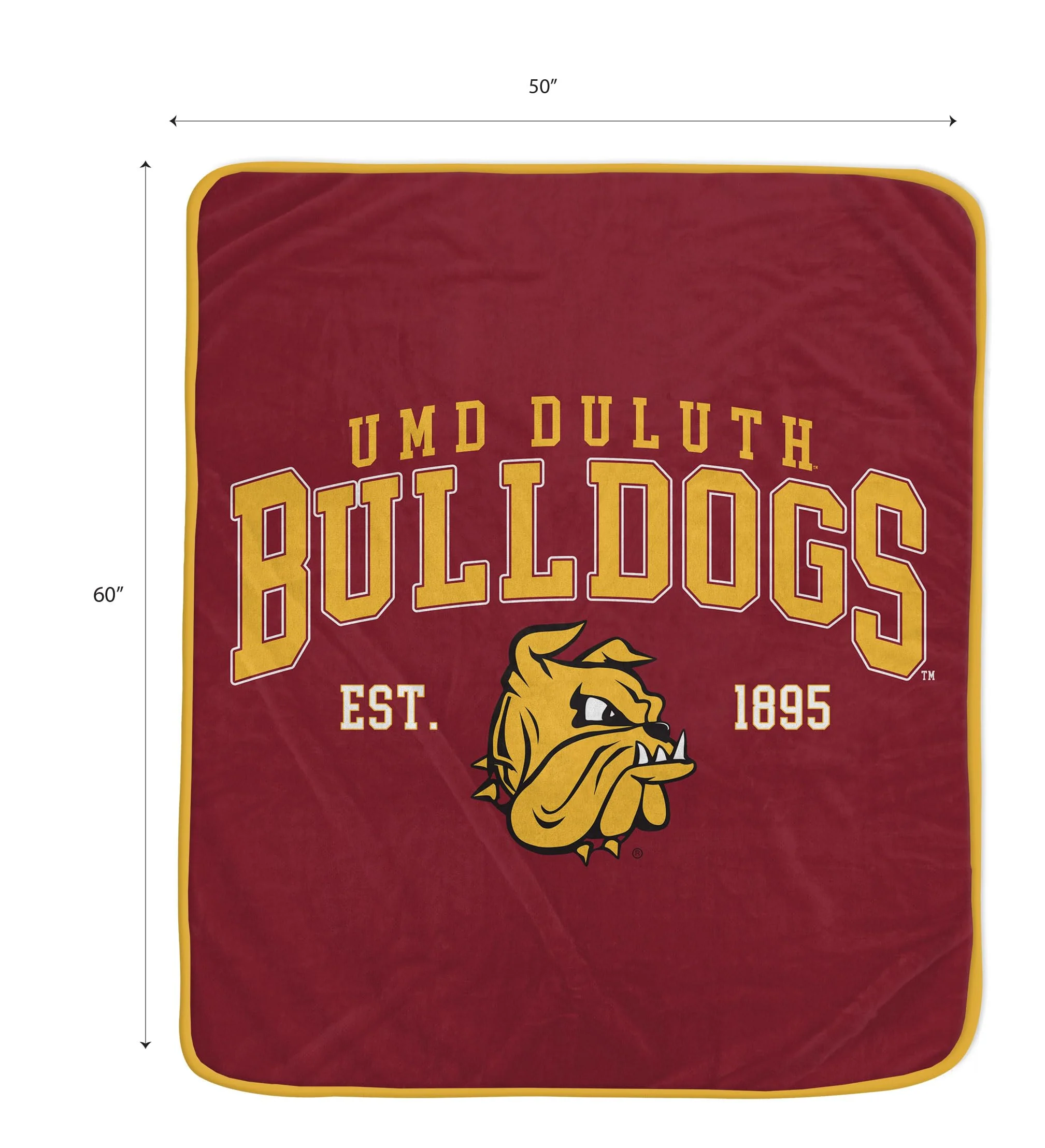 NCAA Minnesota Duluth, University of Vintage Arch Block Ultra Soft Blanket - Image 2