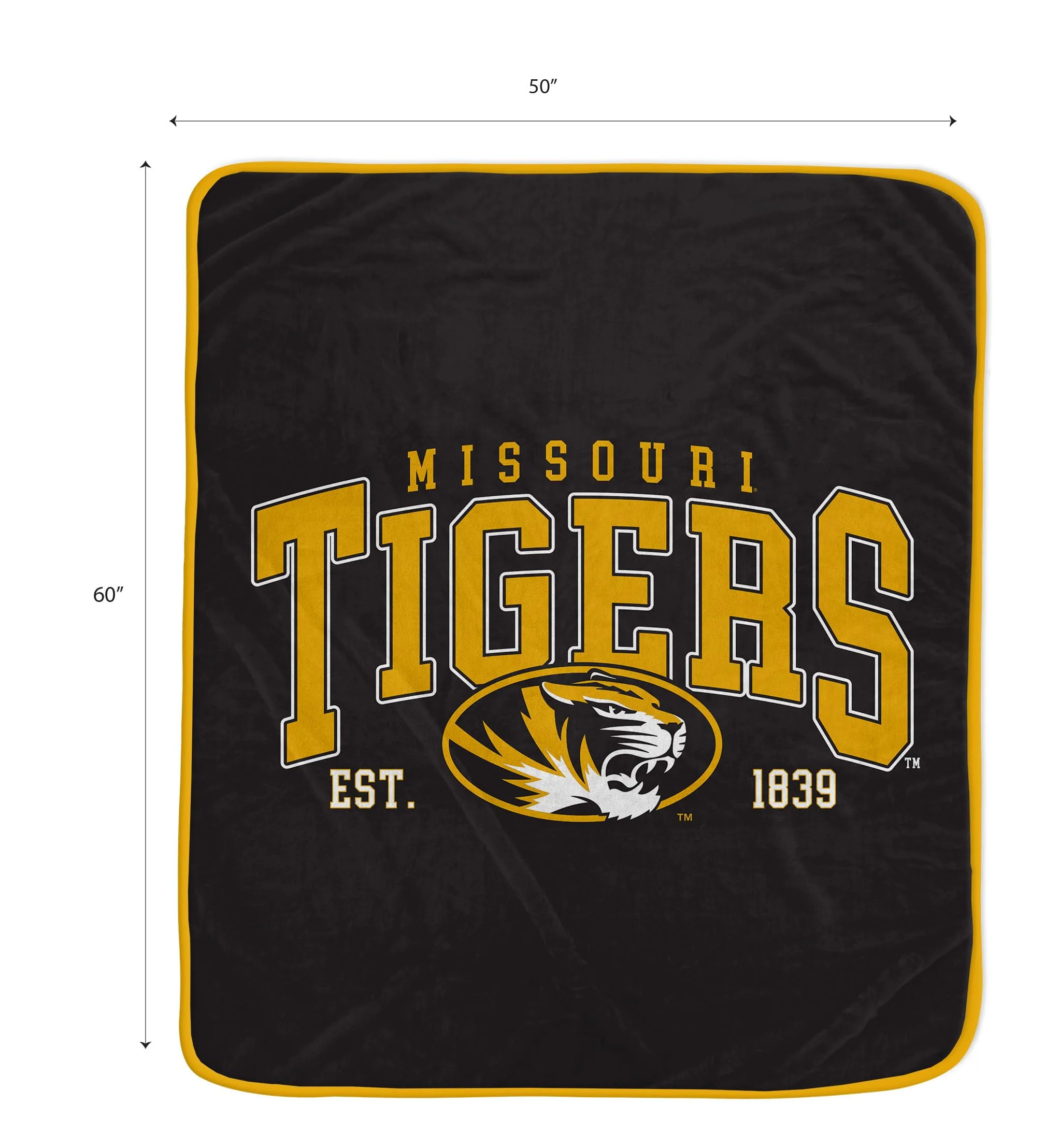NCAA Missouri Tigers Vintage Arch Block Ultra Soft Blanket - Image 2