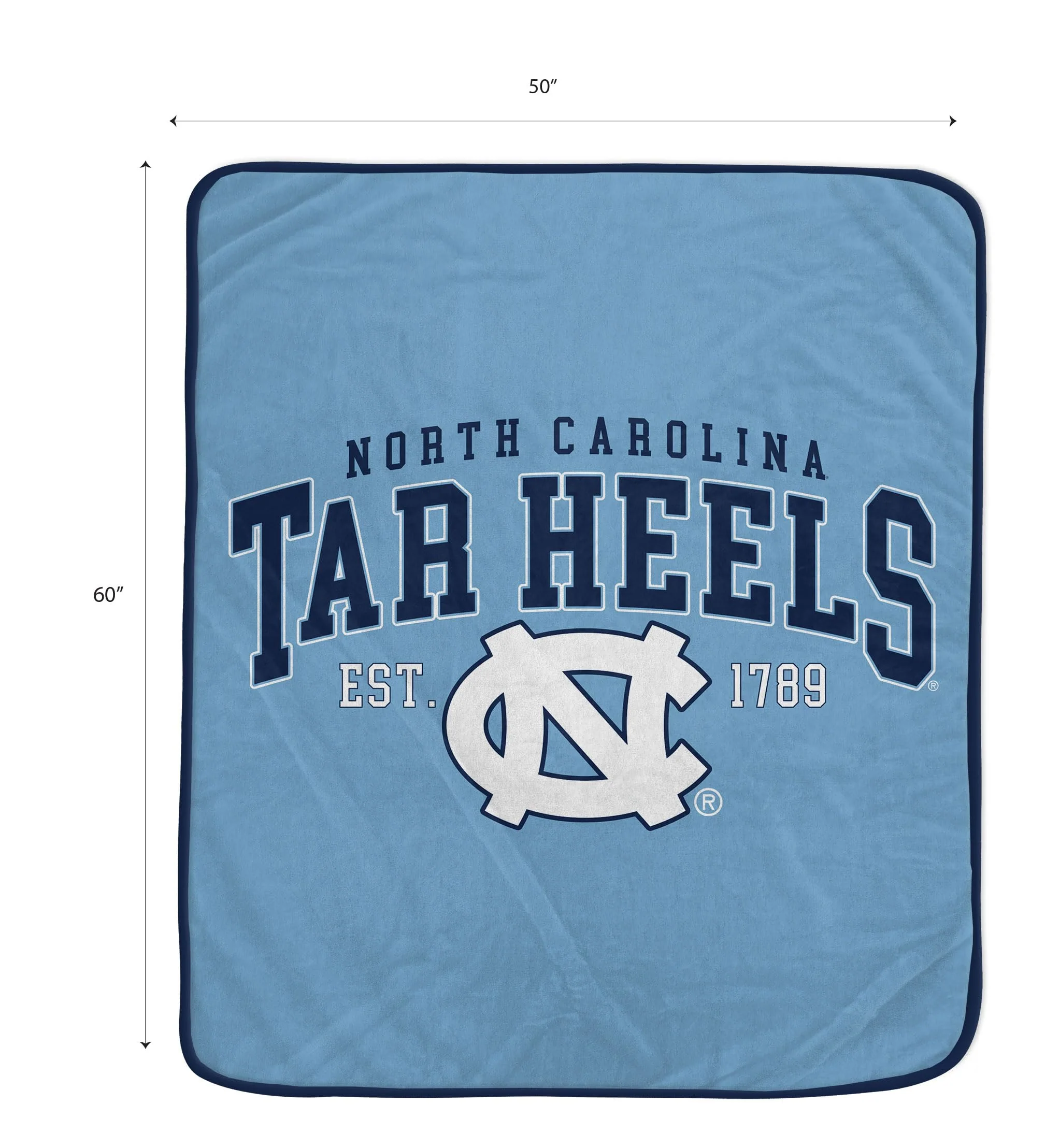 NCAA North Carolina Tar Heels Vintage Arch Block Ultra Soft Blanket - Image 2
