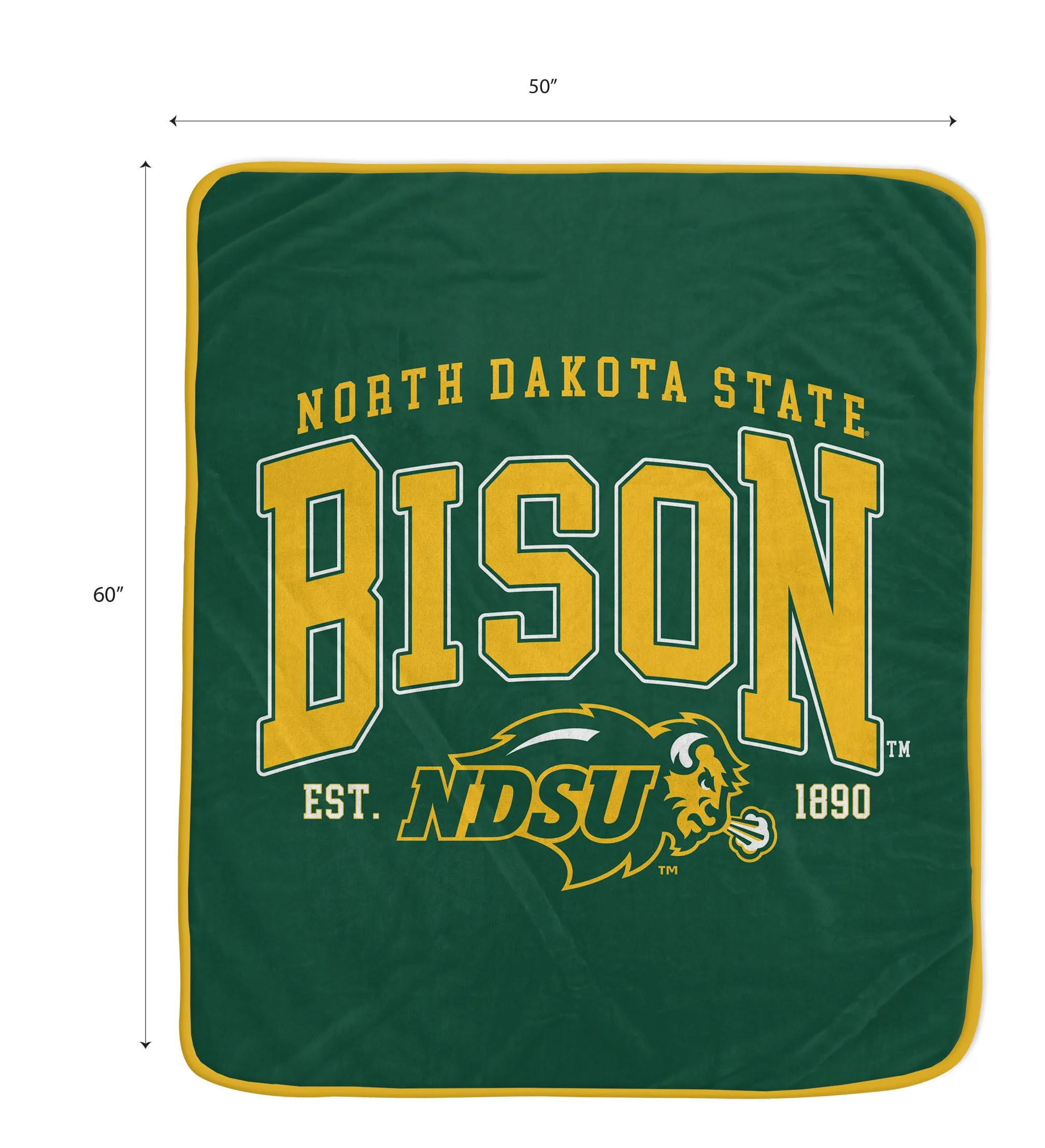 NCAA North Dakota State Bisons Vintage Arch Block Ultra Soft Blanket - Image 2
