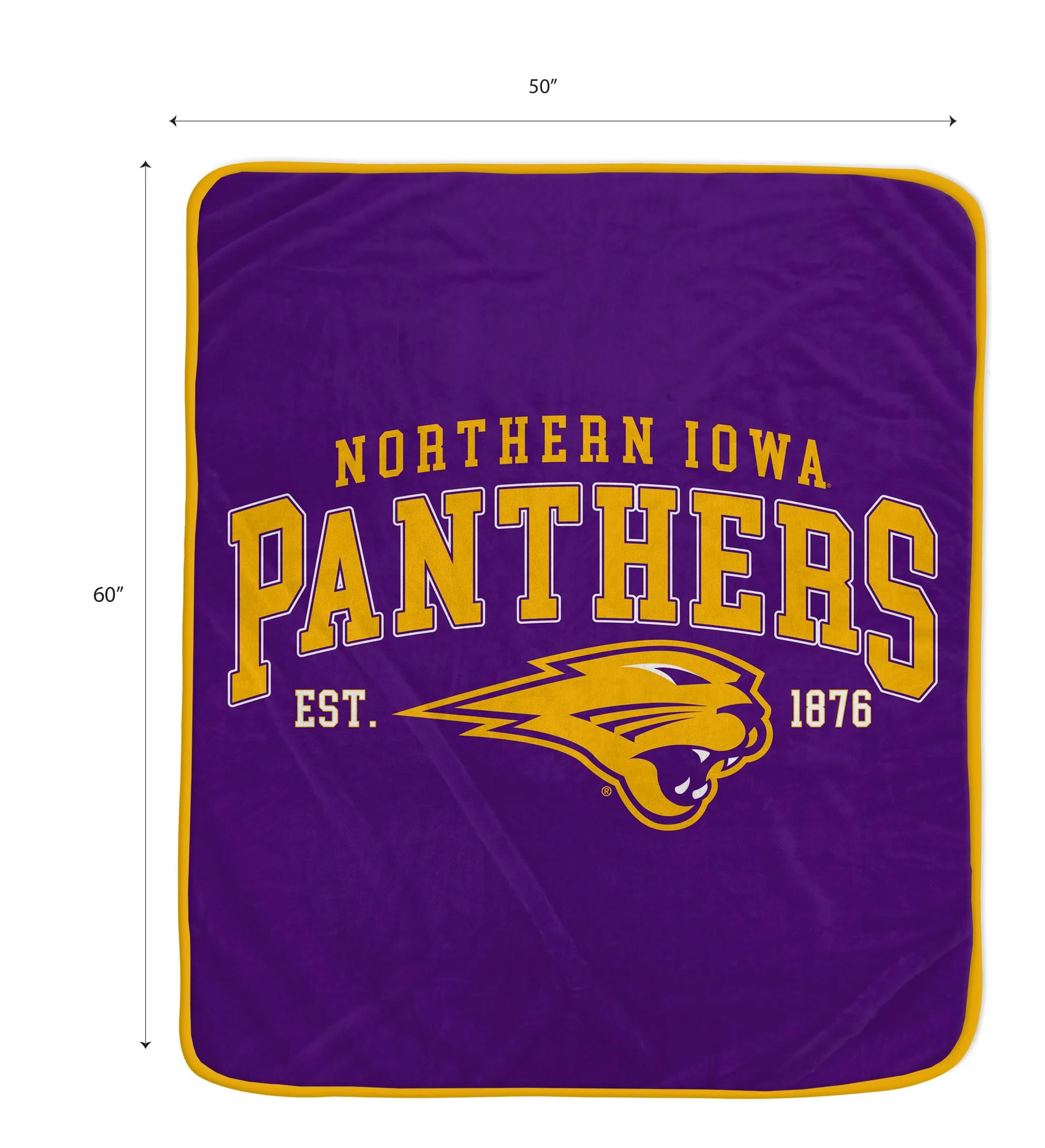 NCAA Northern Iowa Panthers Vintage Arch Block Ultra Soft Blanket - Image 2
