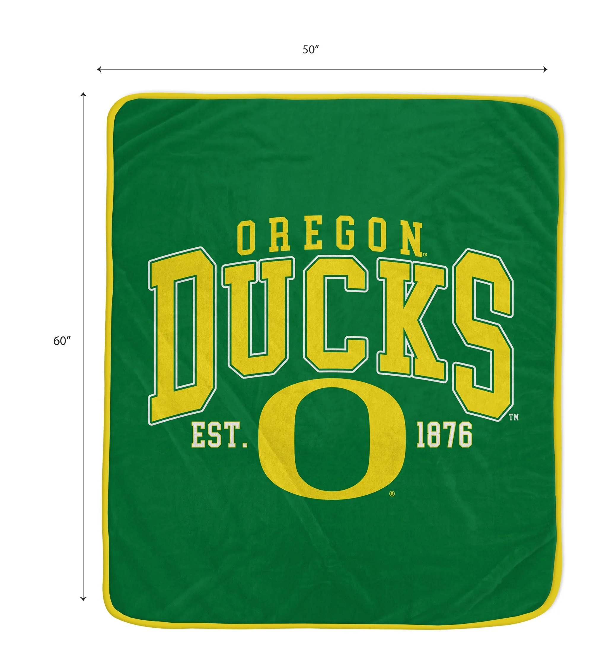 NCAA Oregon Ducks Vintage Arch Block Ultra Soft Blanket - Image 2