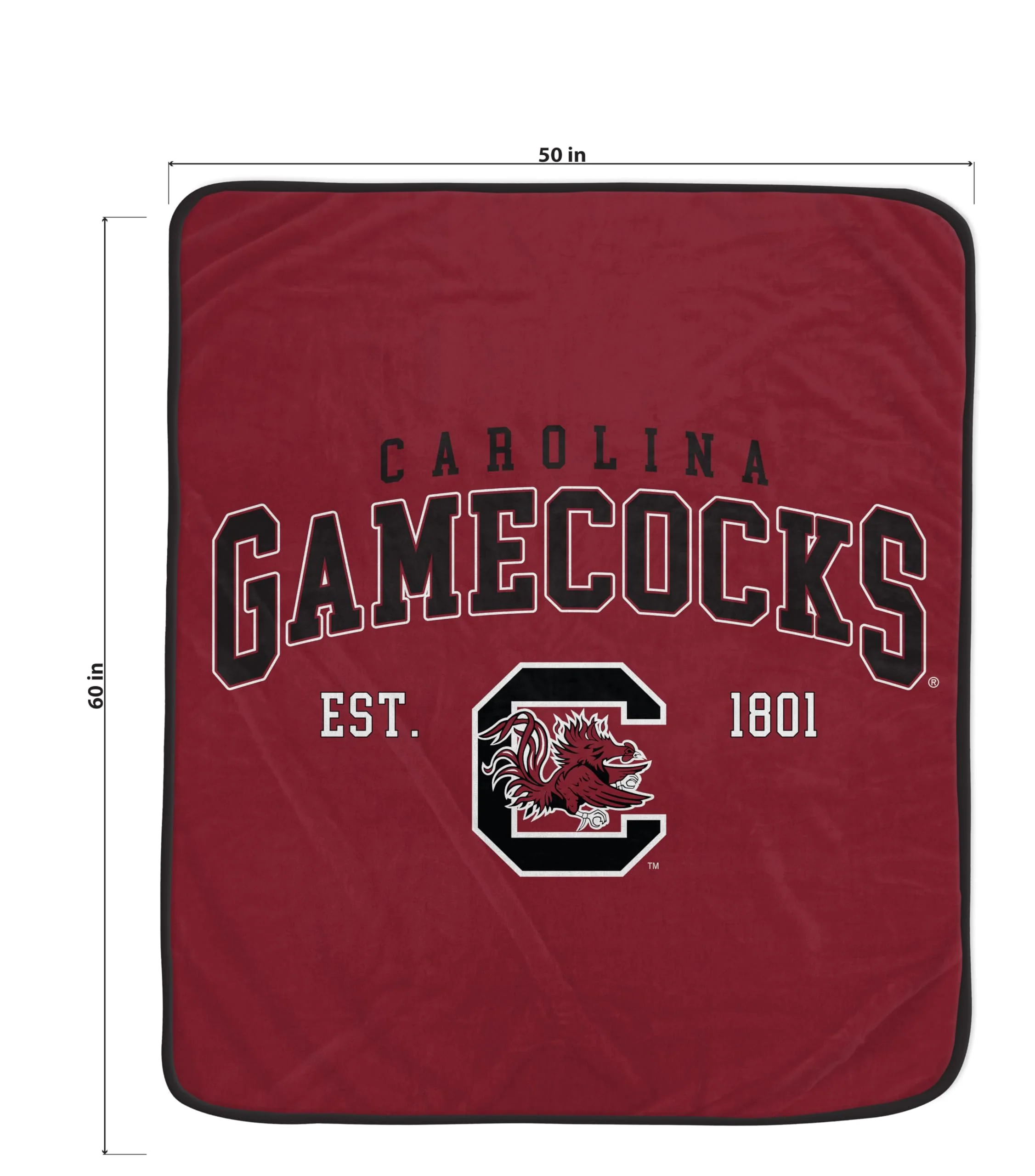 NCAA South Carolina Gamecocks Vintage Arch Block Ultra Soft Blanket - Image 2