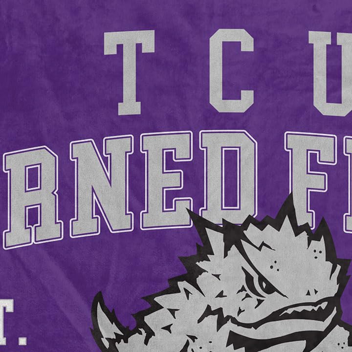 NCAA TCU Horned Frogs Vintage Arch Block Ultra Soft Blanket - Image 3