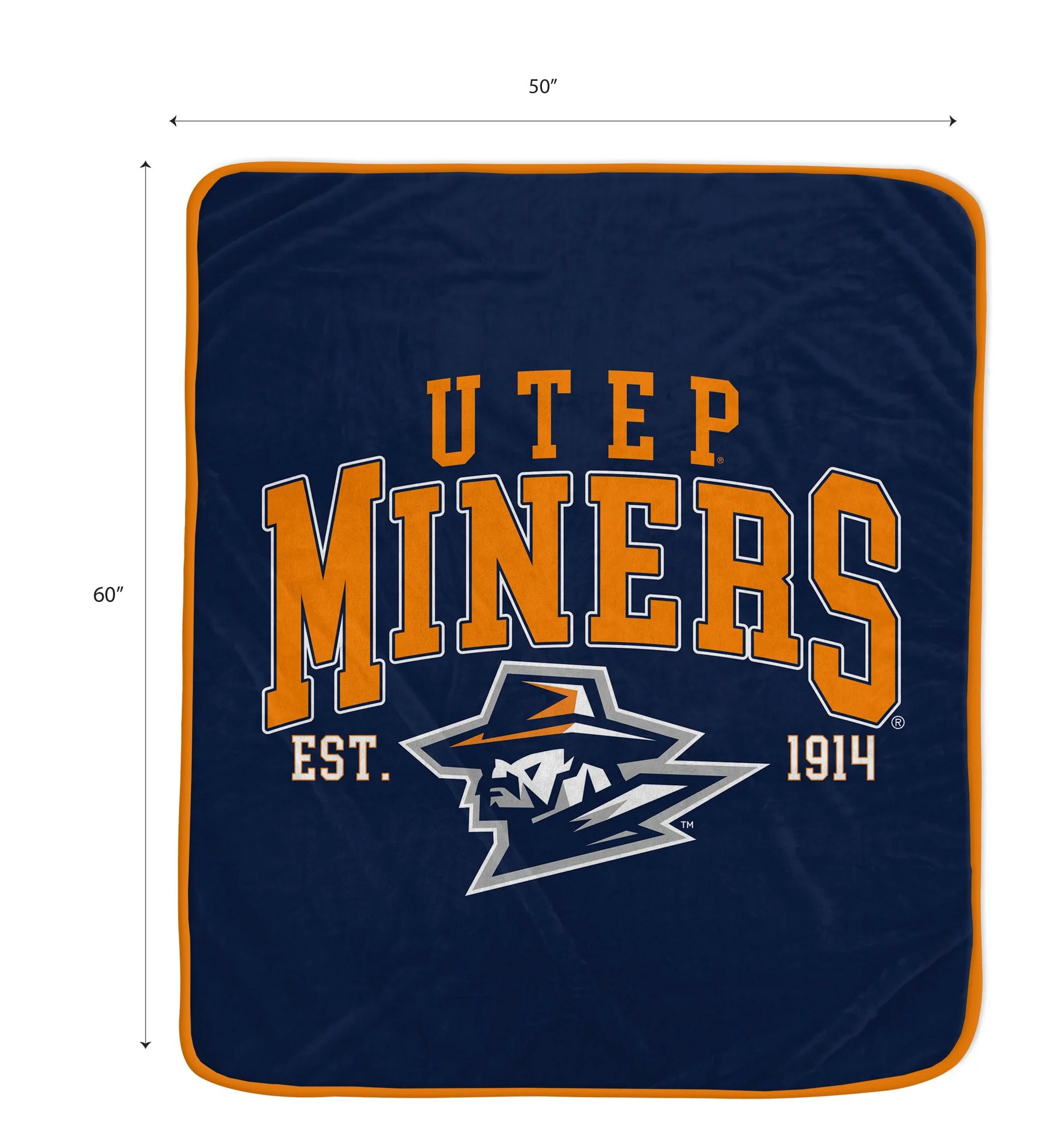 NCAA Texas at El Paso, The University of Vintage Arch Block Ultra Soft Blanket - Image 2