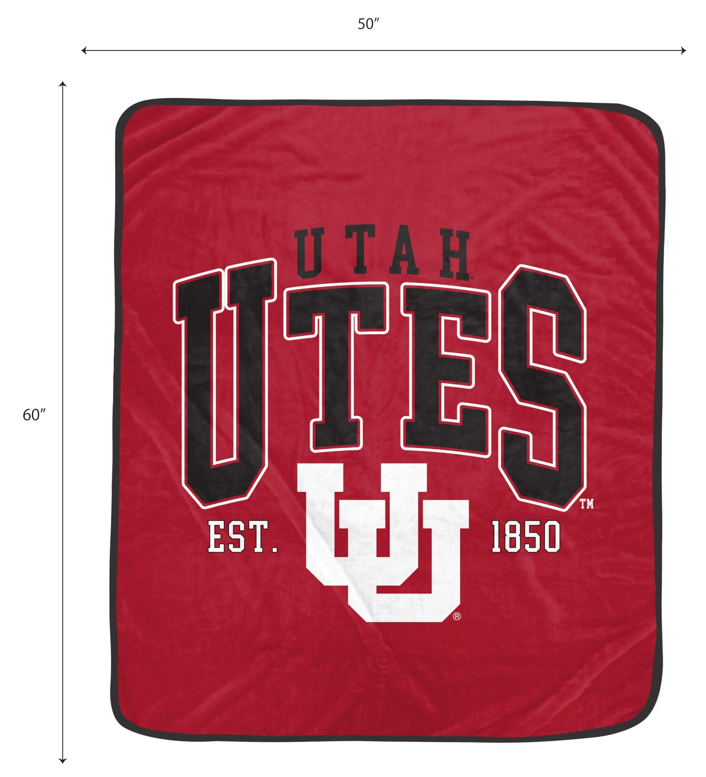 NCAA Utah Utes Vintage Arch Block Ultra Soft Blanket - Image 2