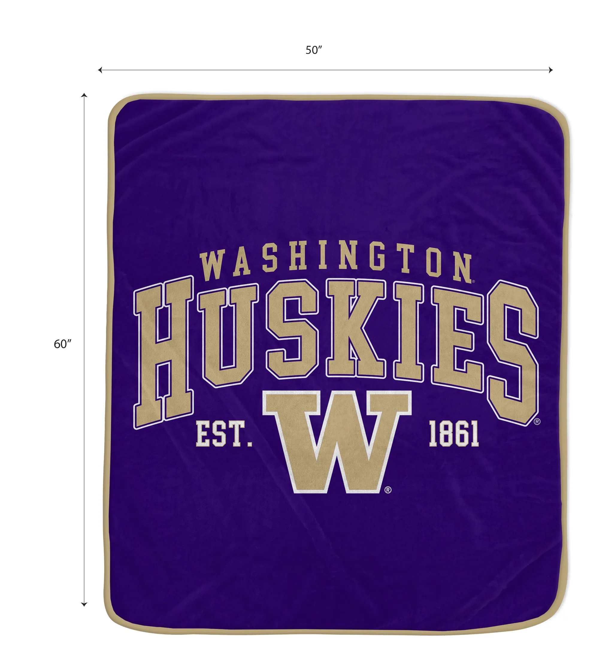 NCAA Washington Huskies Vintage Arch Block Ultra Soft Blanket - Image 2