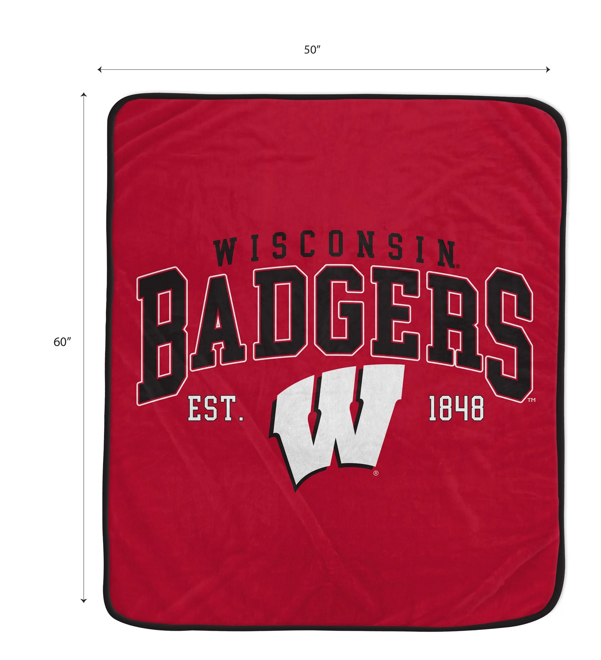 NCAA Wisconsin Badgers Vintage Arch Block Ultra Soft Blanket - Image 2