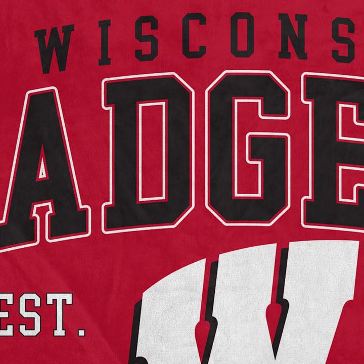 NCAA Wisconsin Badgers Vintage Arch Block Ultra Soft Blanket - Image 3