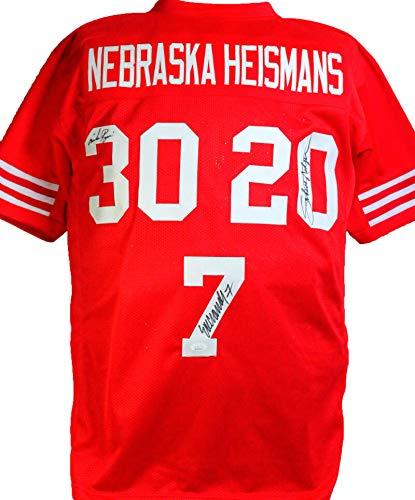 Nebraska Heisman Autographed Red College Style Jersey- JSA W Black