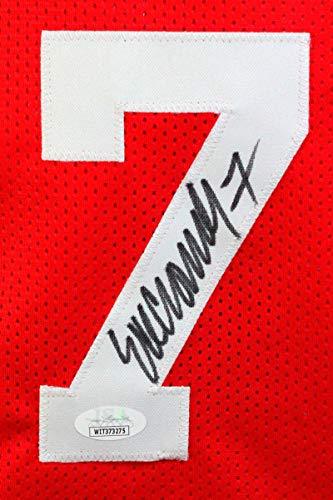 Nebraska Heisman Autographed Red College Style Jersey- JSA W Black - Image 3