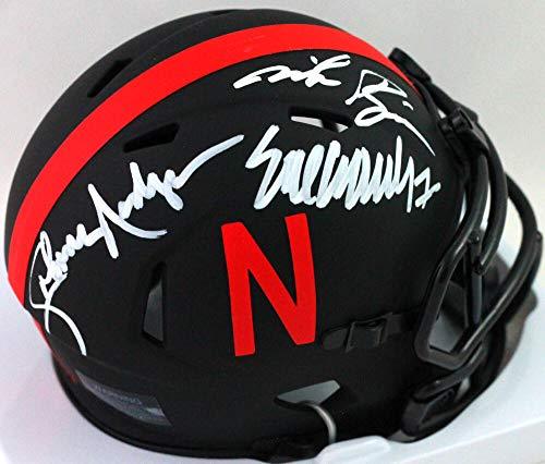 Nebraska Heisman Winners Signed Eclipse Speed Mini Helmet- JSA W white
